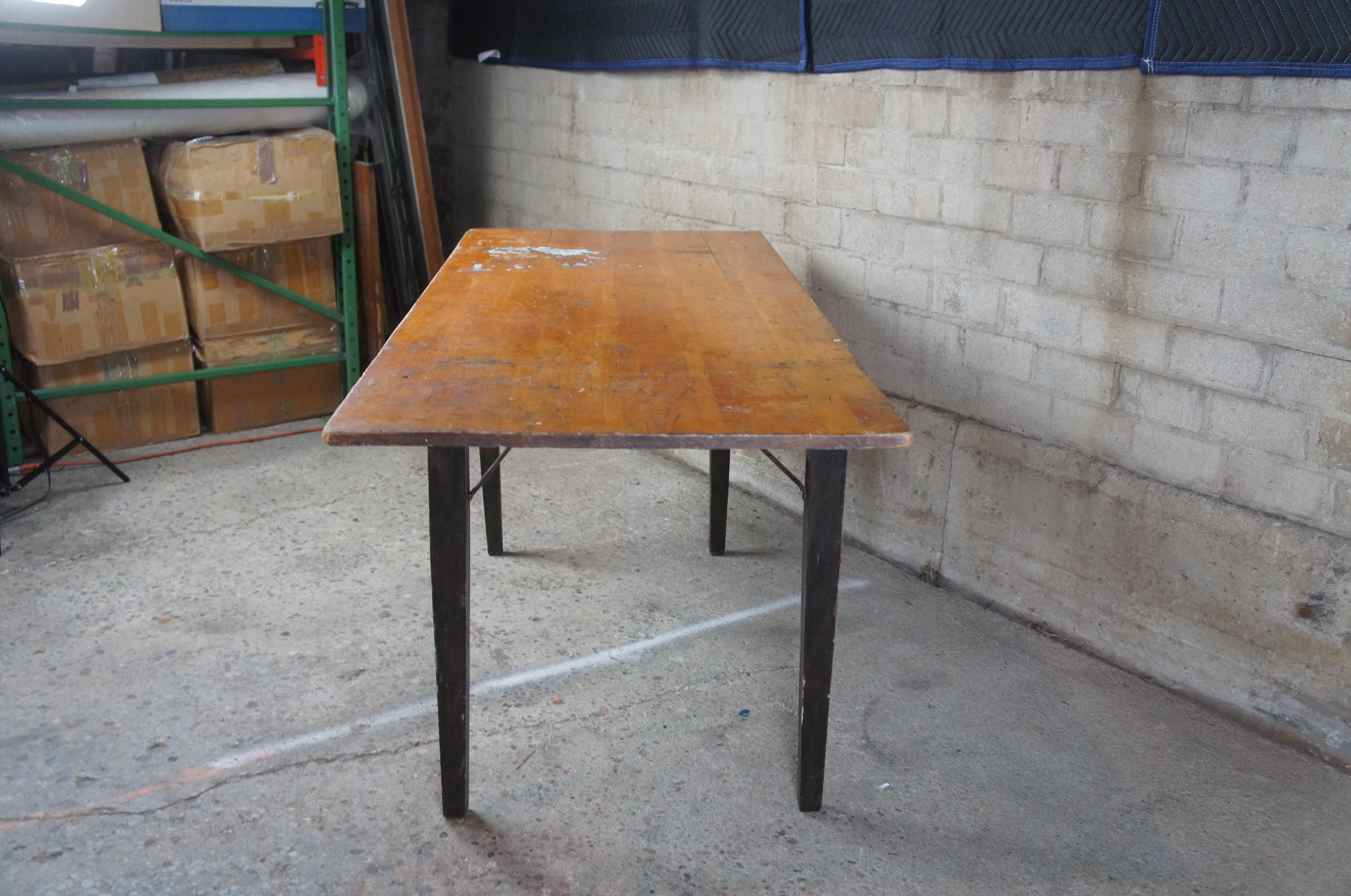 Mid Century Stakmore Folding Work Table Picnic Rustic Country Farmhouse Harvest 2