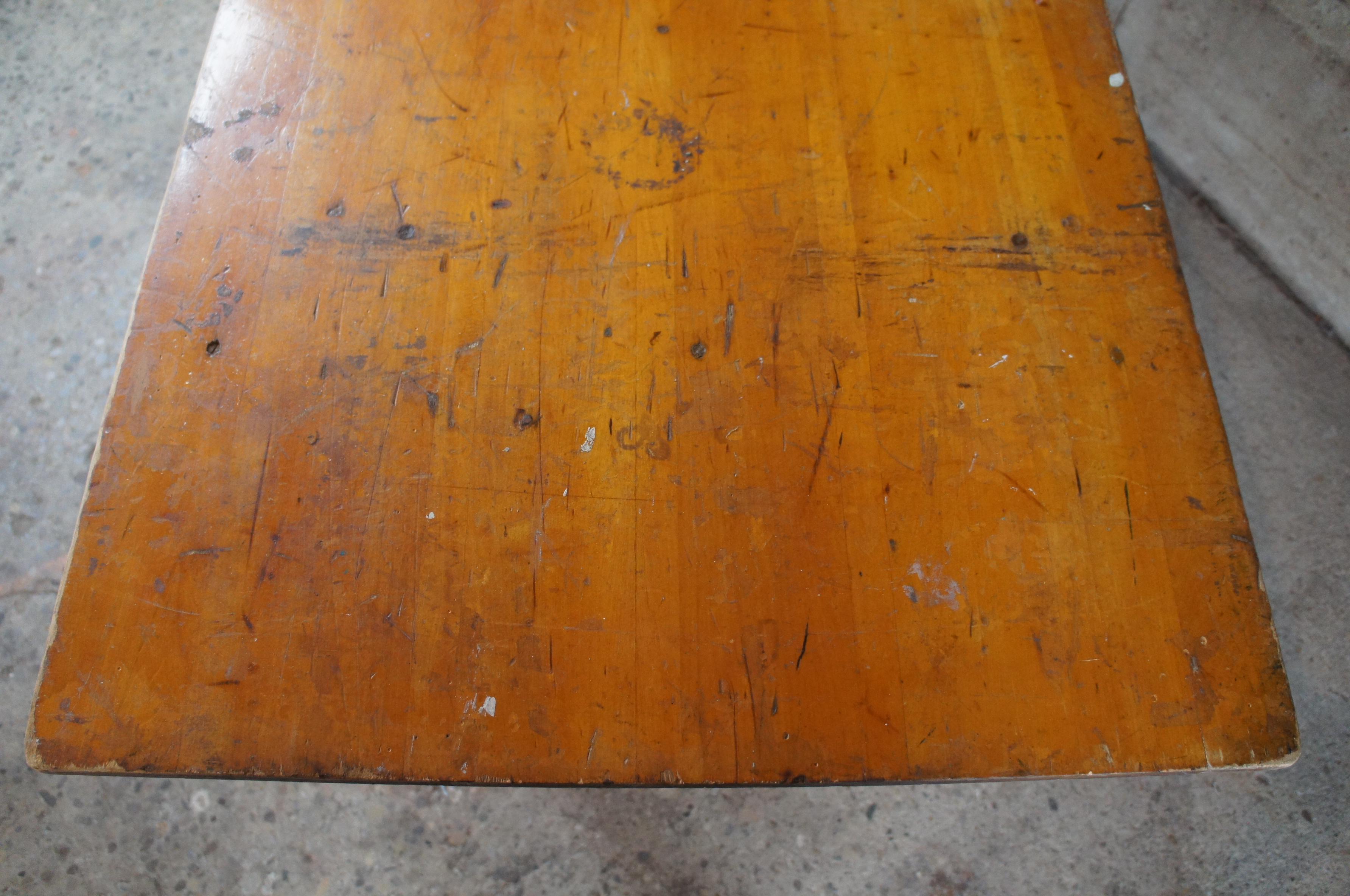 Mid Century Stakmore Folding Work Table Picnic Rustic Country Farmhouse Harvest 3