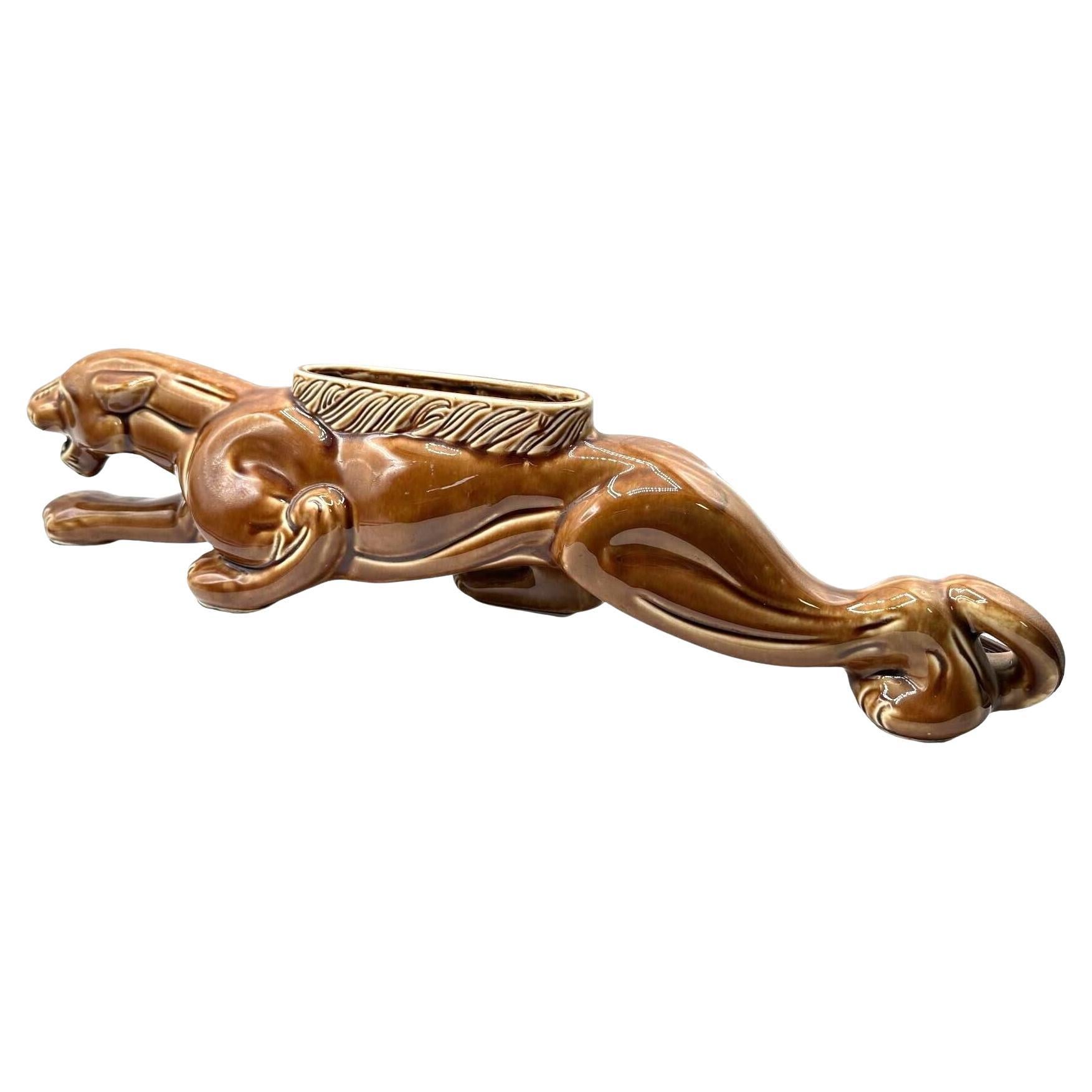 Mid-Century Stalking Panther Statue T.V. Lamp by Royal China & Novelty Co For Sale