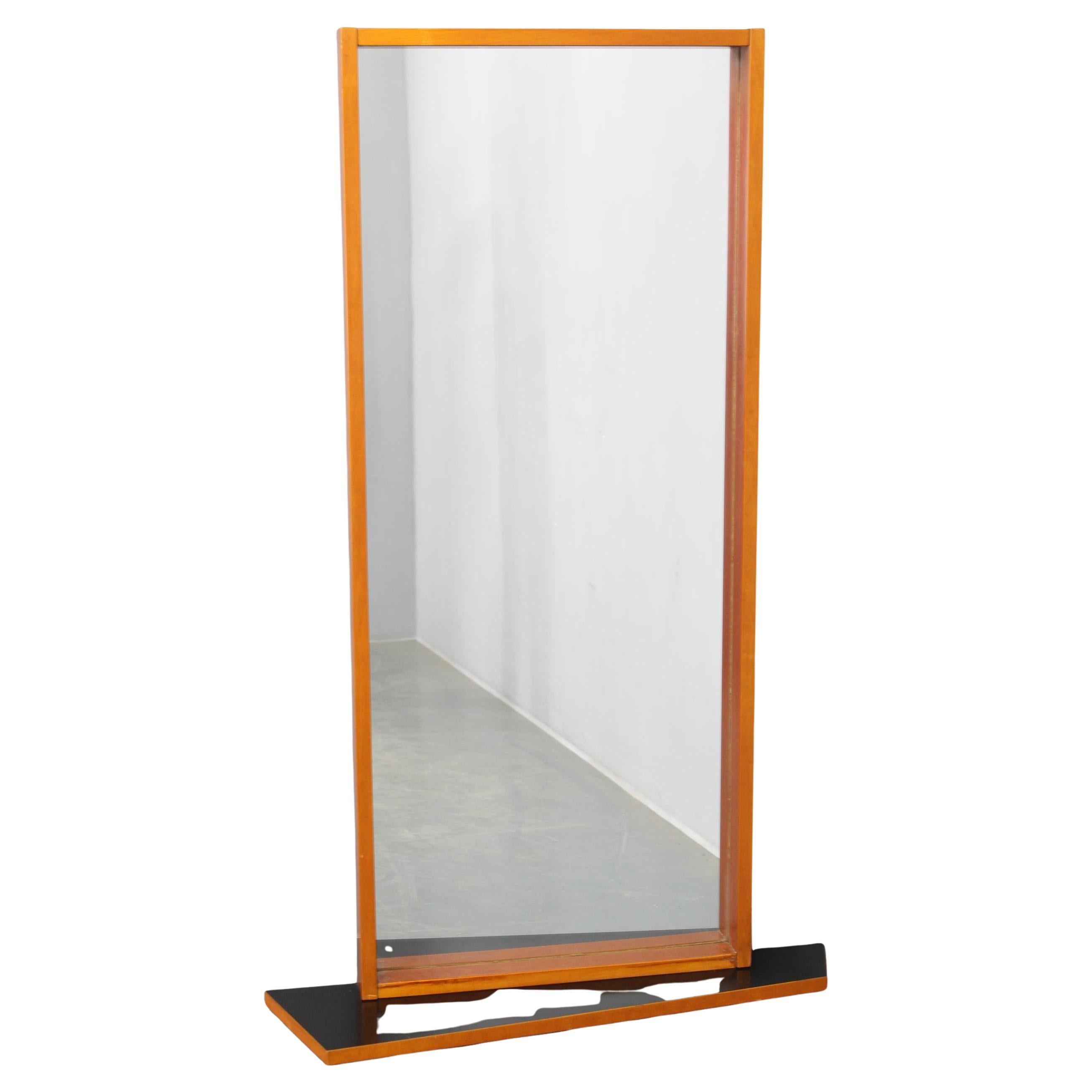 Mid-Century Standing Mirror with Shelf, Czechoslovakia, 1960s