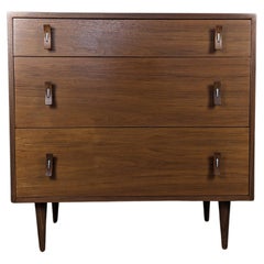 Vintage Mid Century Stanley Young Walnut 3-Drawer Chest for Glenn of California, c1950s