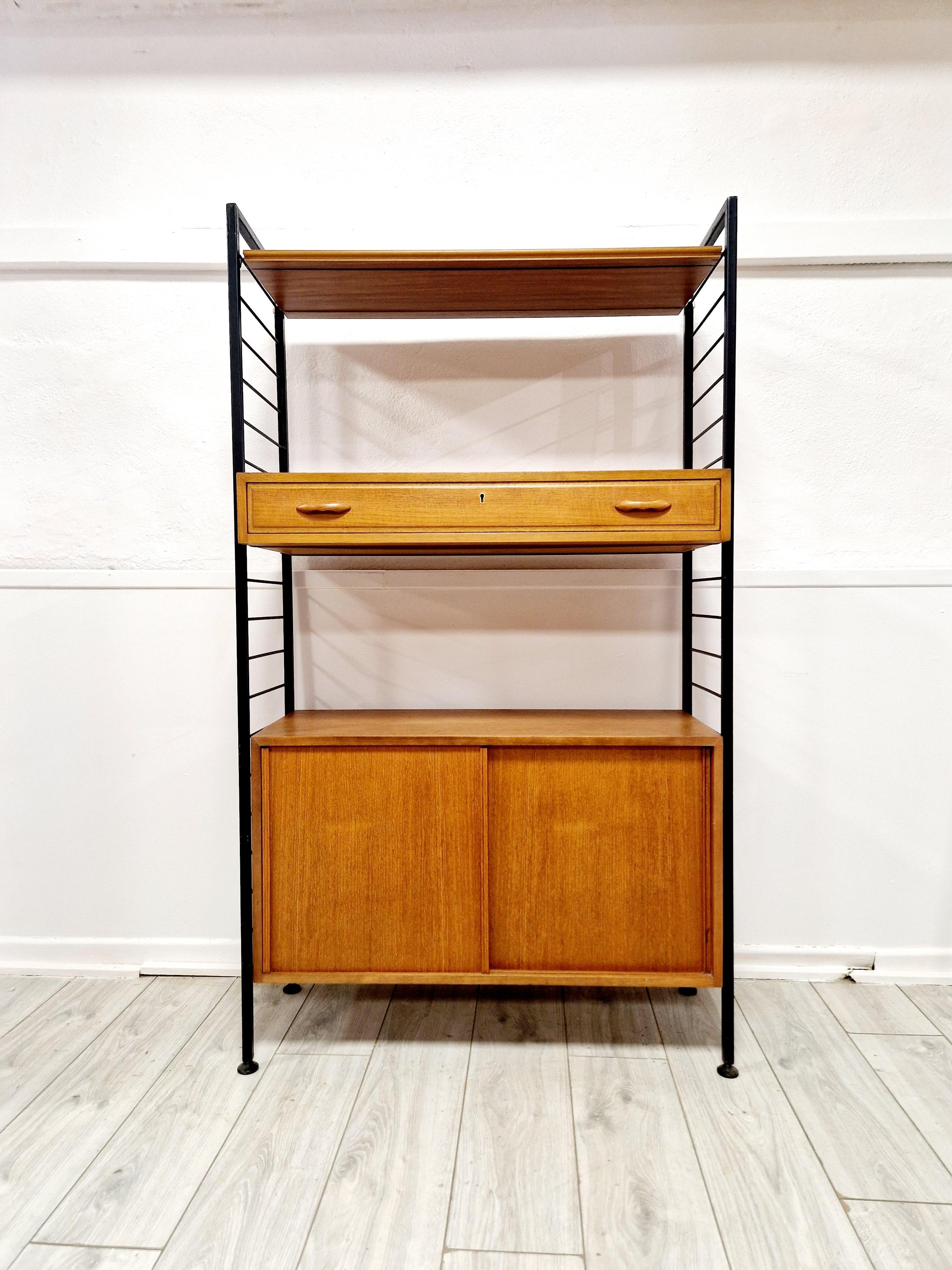 Mid Century Staples Ladderax Shelving Cupboard 1