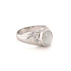 Mid-Century Star, Sapphire 14K White Gold Ring, Circa 1950s