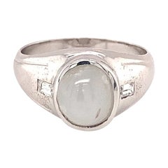 Stern, Saphir 14K Weißgold Ring, Mitte des Jahrhunderts, CIRCA 1950er Jahre