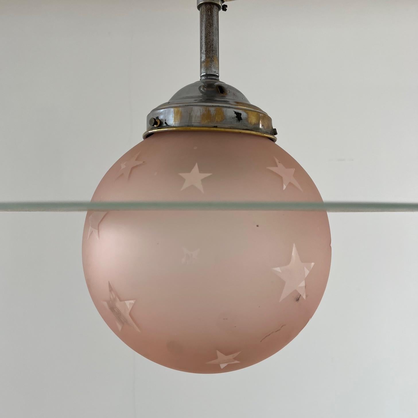 Mid-Century Star Saturn French Two Tone Pendant Light 4
