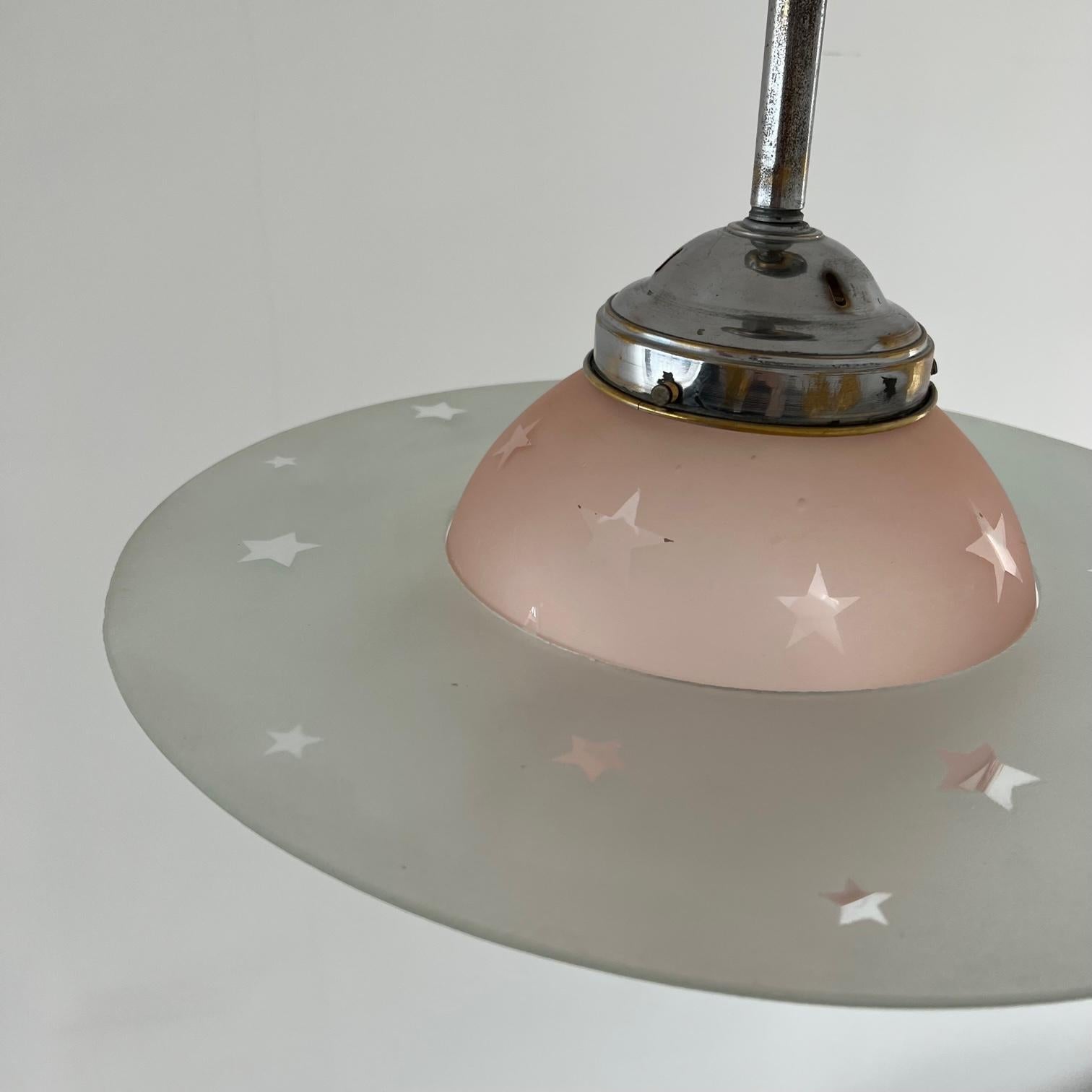 Mid-Century Star Saturn French Two Tone Pendant Light 2