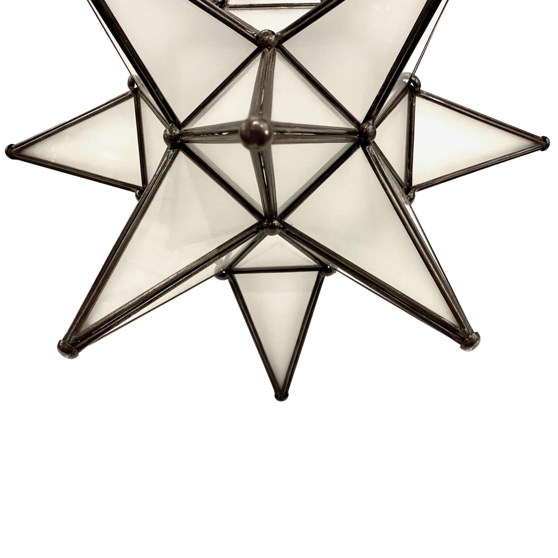 French Pair of Mid Century Star Shaped Lanterns, Sold Individually For Sale
