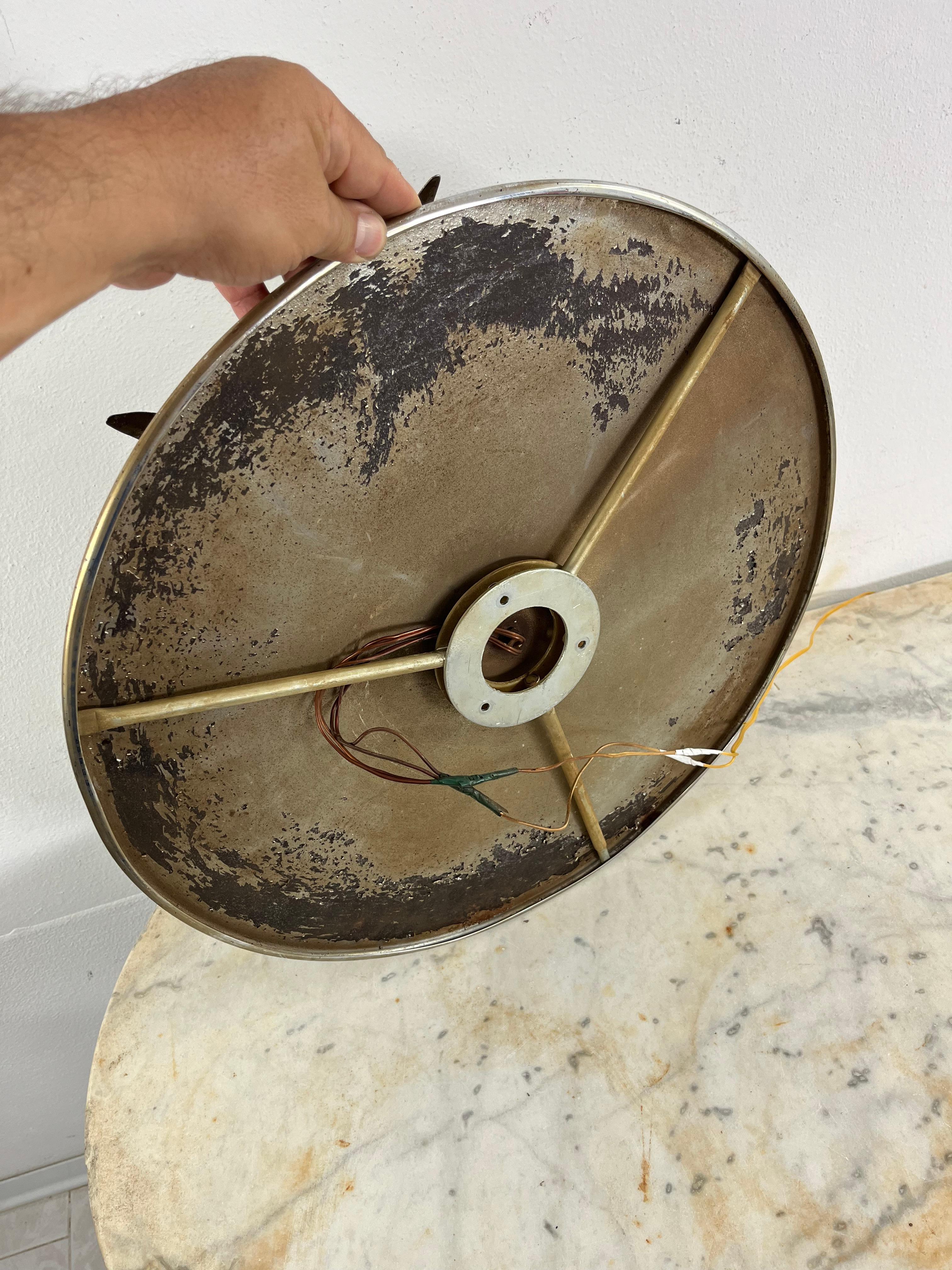 Mid-Century Steel And Copper 5-Light Ceiling Light, Made in Italy 1960s For Sale 6
