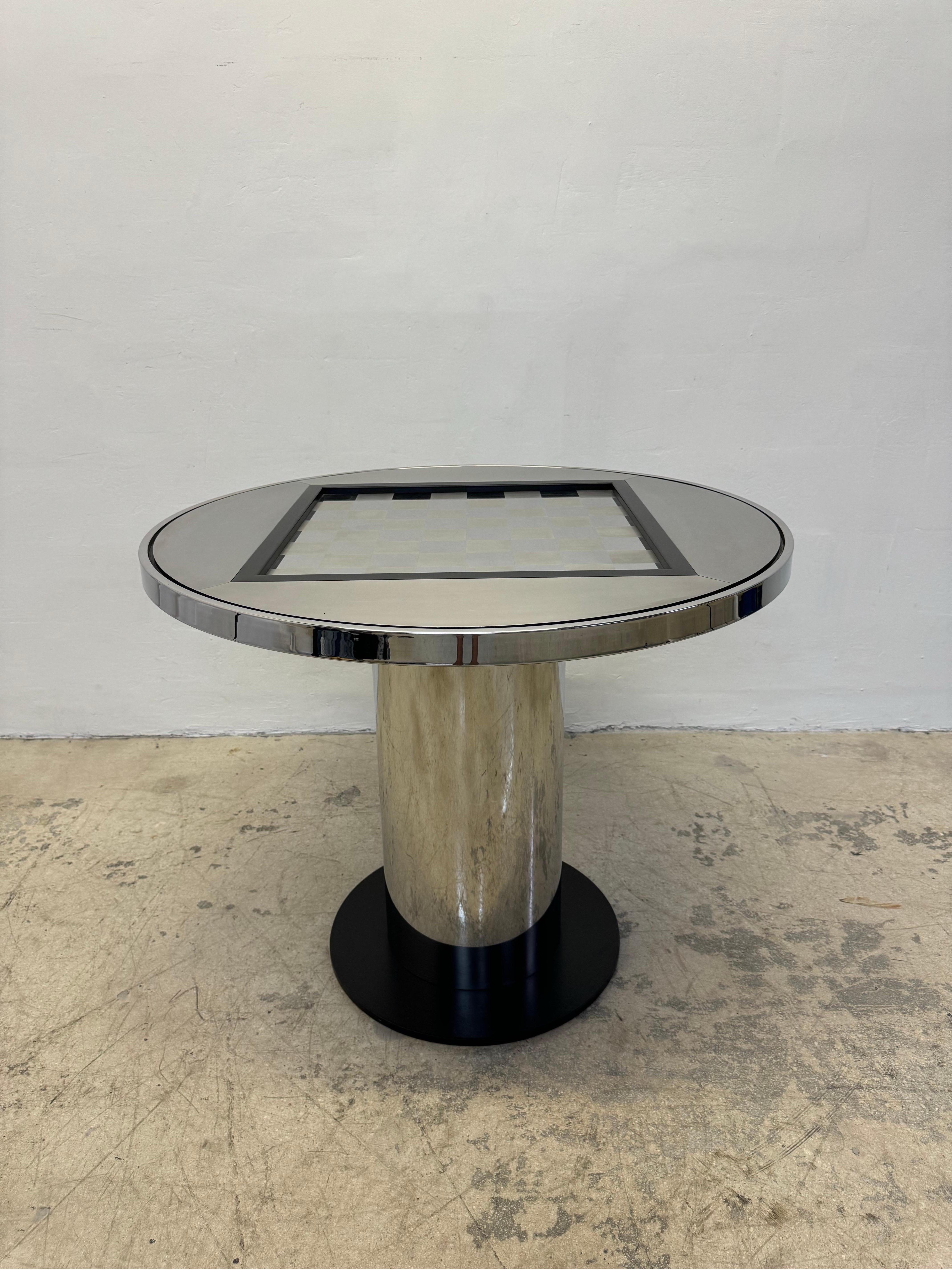 Mid-Century Modern Mid-Century Steel Chess or Checkers Game Table, 1970s For Sale
