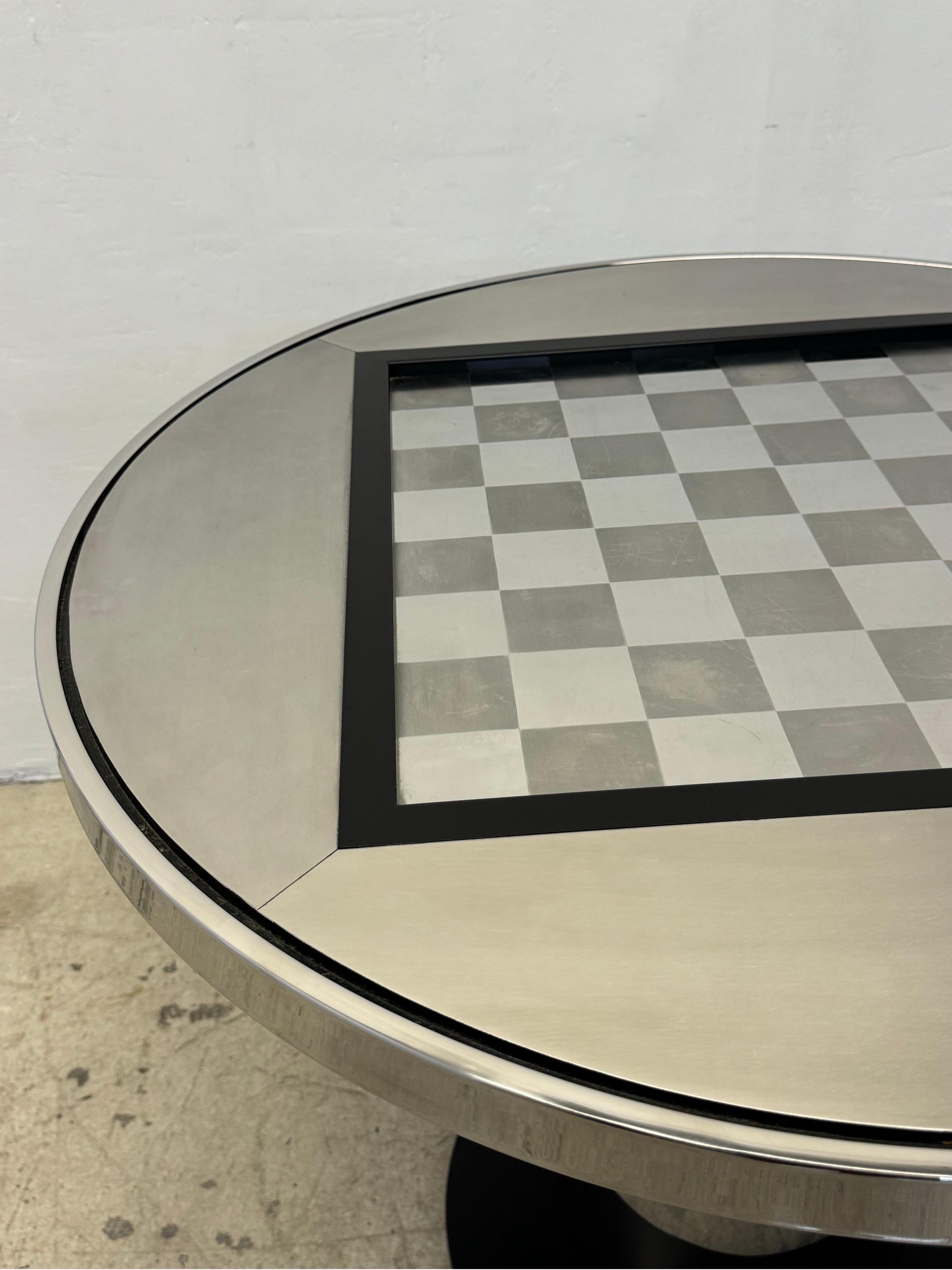 Mid-Century Steel Chess or Checkers Game Table, 1970s For Sale 2