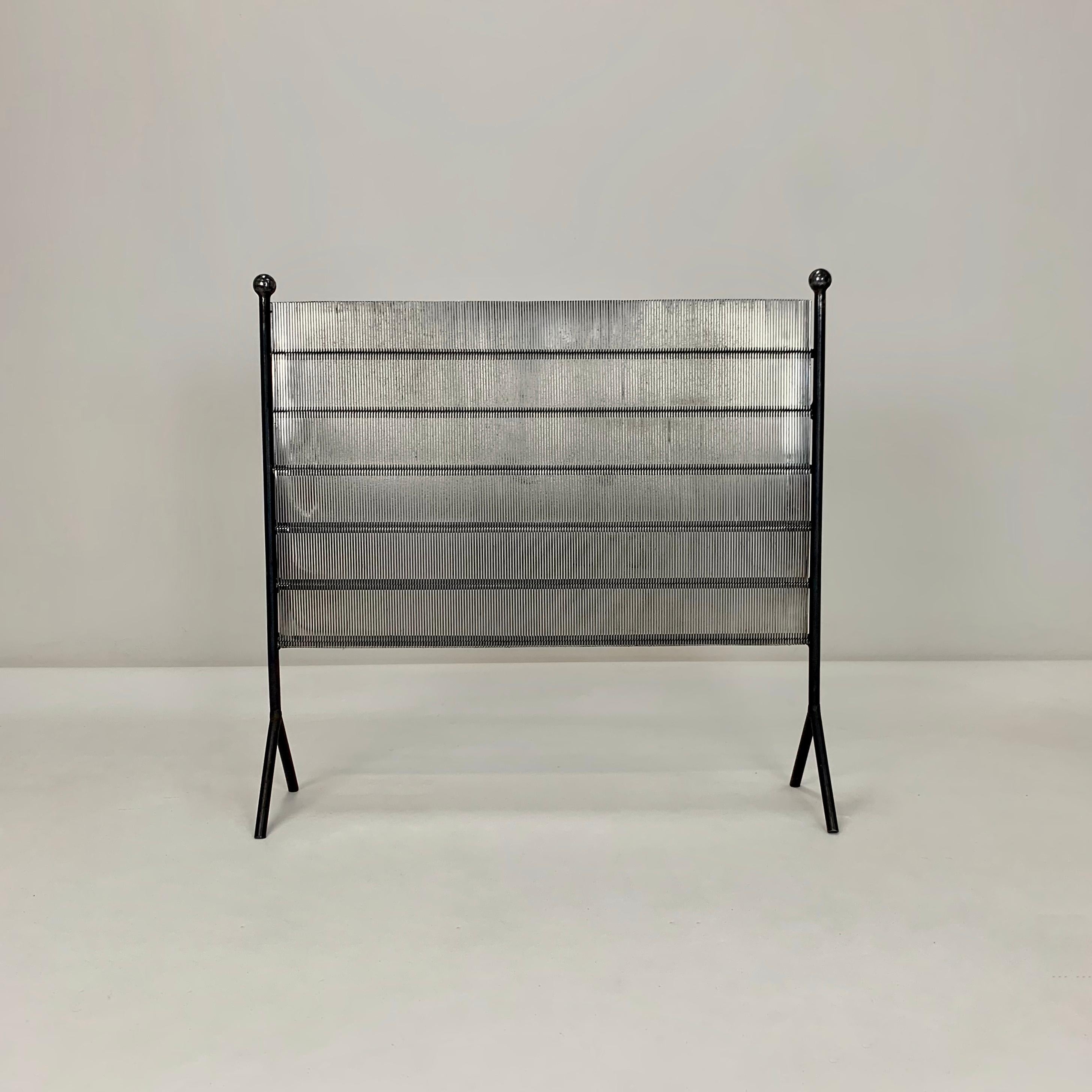 Mid-Century Modern Mid-Century Steel Fire Screen, circa 1960, Belgium. For Sale