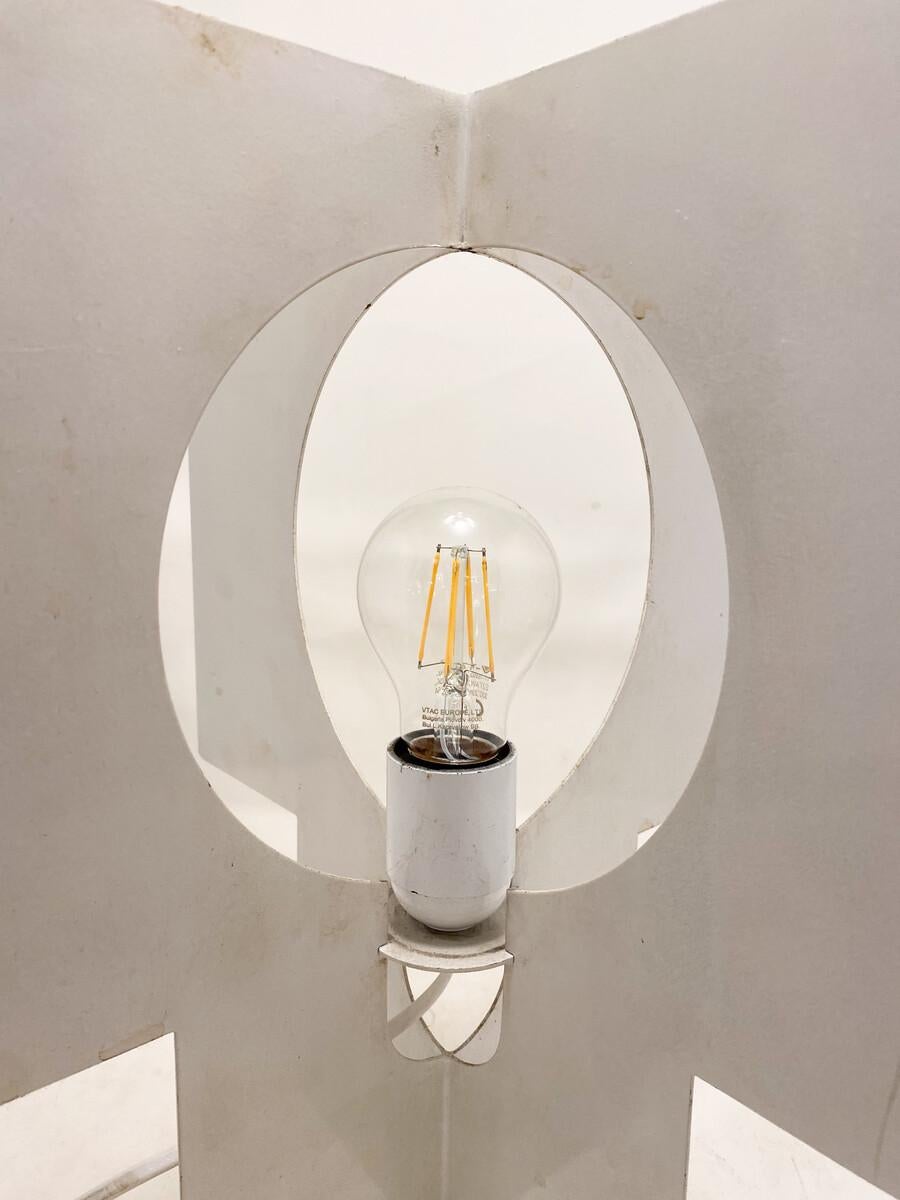 mid century steel lamp, vintage, italy
