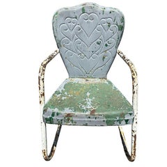 Mid-century Steel Scrolling Springer Patio Outdoor Lounge Chair