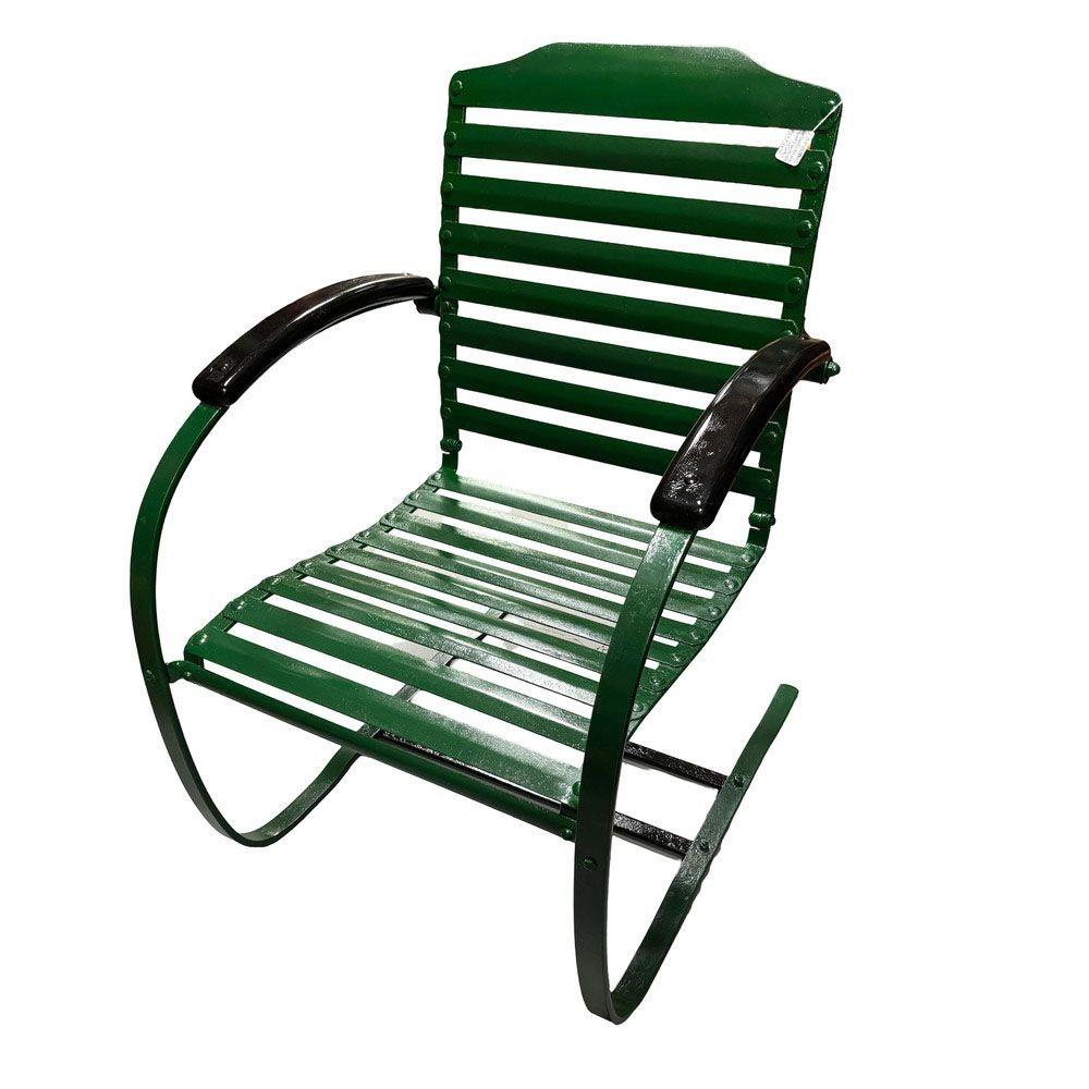 American Mid-century Steel Springer Rocking Outdoor Patio Chair , Pair For Sale