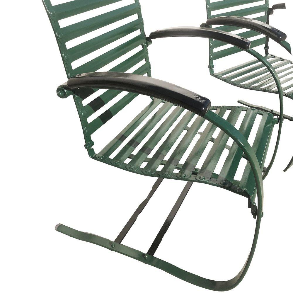 Mid-century Steel Springer Rocking Outdoor Patio Chair , Pair In Excellent Condition For Sale In Van Nuys, CA