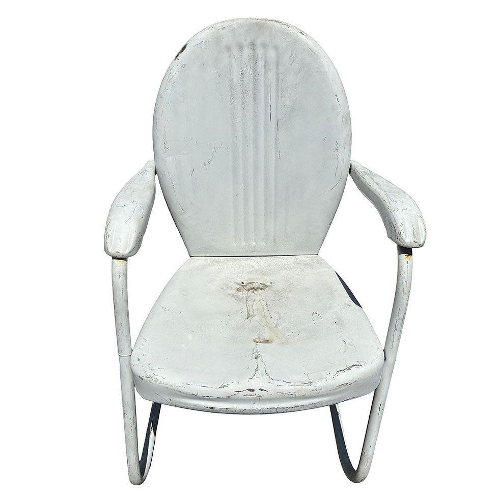 Mid-20th Century Mid-century Steel Streamline Springer Patio Outdoor Lounge Chair, Pair