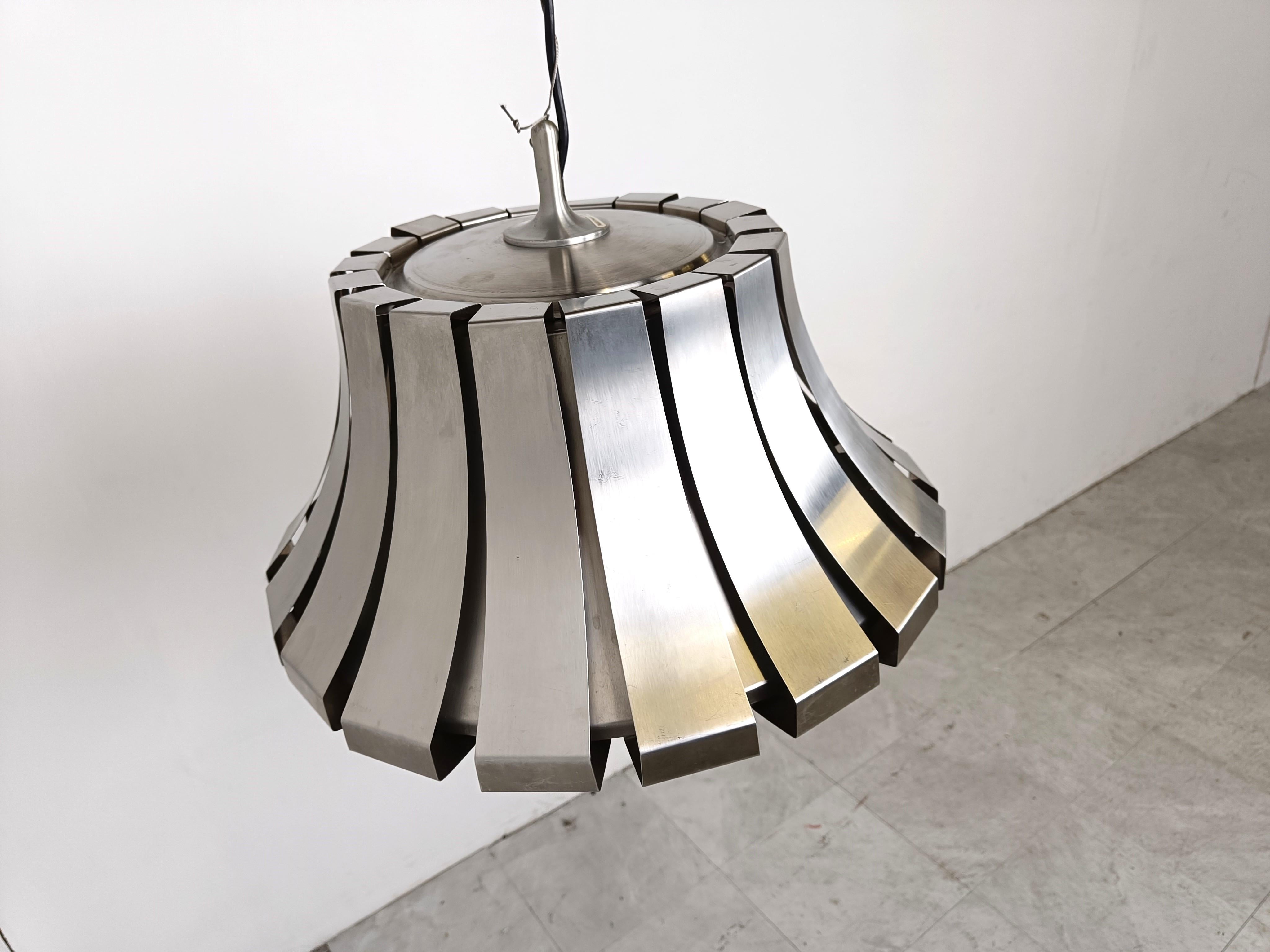Mid-Century Steel Suspension Lamp by E. Martinelli for Martinelli Luce, Italy For Sale 2