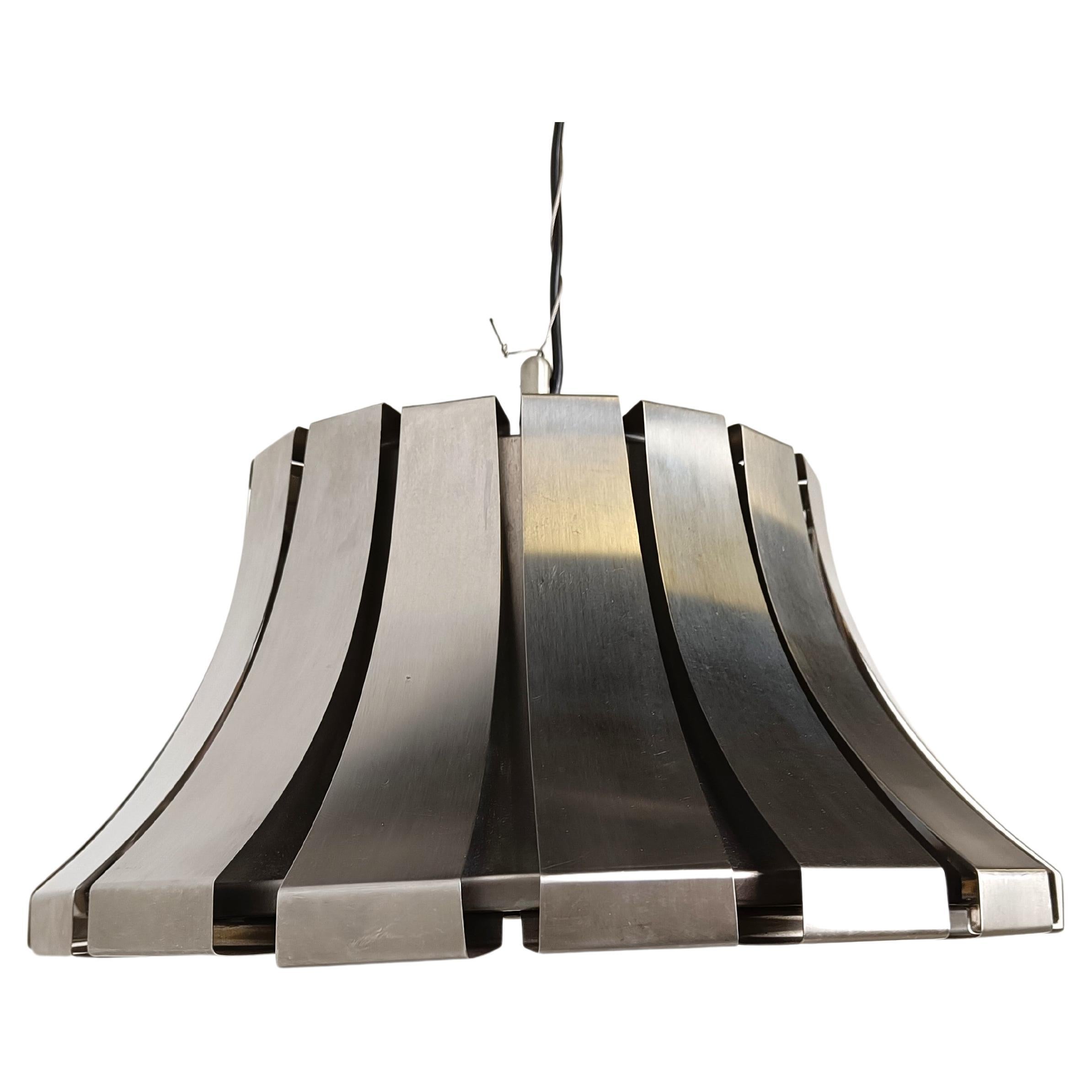 Mid-Century Steel Suspension Lamp by E. Martinelli for Martinelli Luce, Italy For Sale