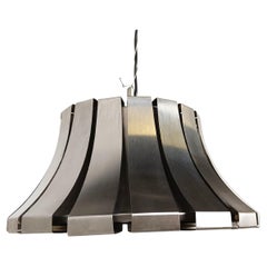 Vintage Mid-Century Steel Suspension Lamp by E. Martinelli for Martinelli Luce, Italy