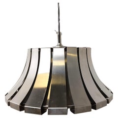 Mid-Century Steel Suspension Lamp by E. Martinelli for Martinelli Luce, Italy
