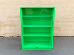 Midcentury Steel Tanker Bookcase Refinished in Florence Green