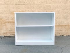 Midcentury Steel Tanker Home-Office Bookcase in Gloss White, Custom Refinished