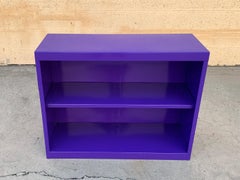 Midcentury Steel Tanker Office Bookcase, Refinished in Purple