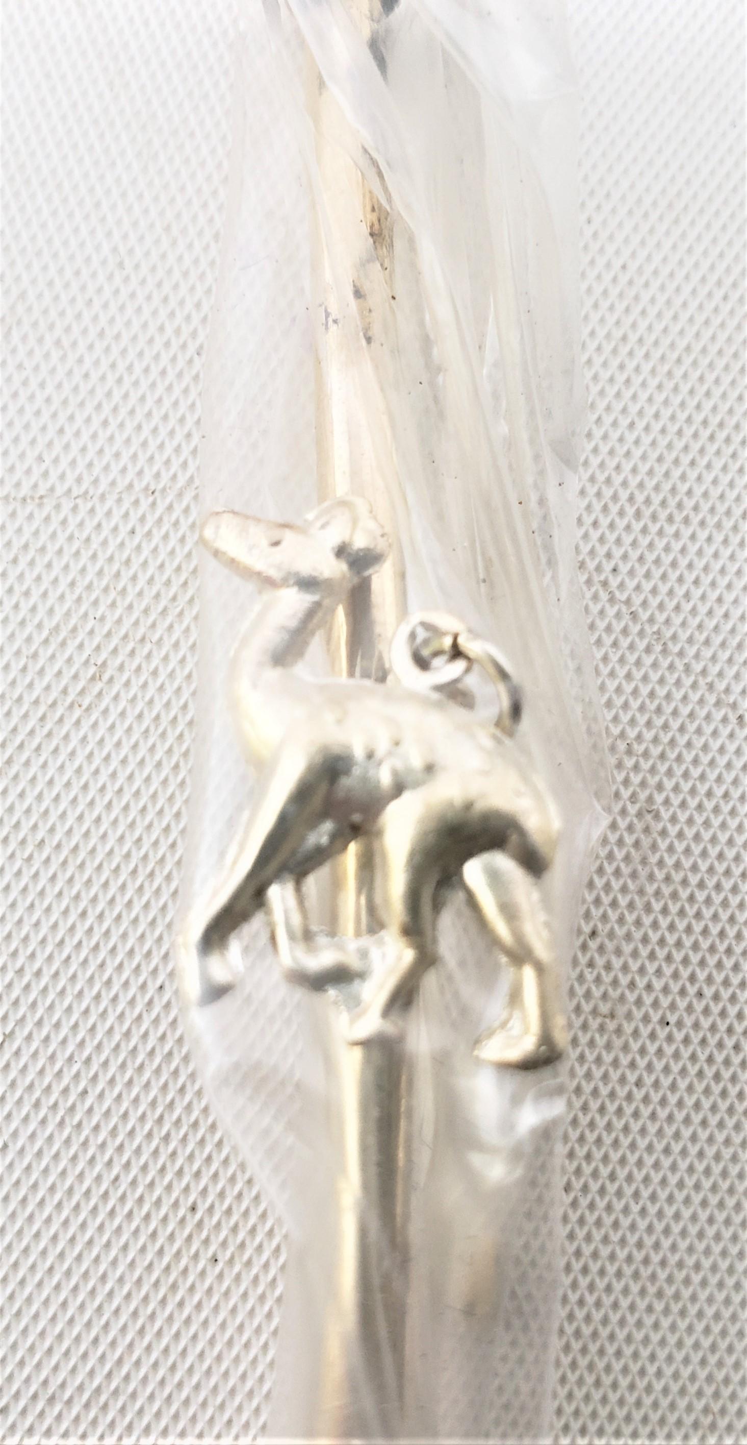 Mid-Century Sterling & .900 Silver Sipping Straw Cocktail Spoon Set with Animals In Good Condition For Sale In Hamilton, Ontario