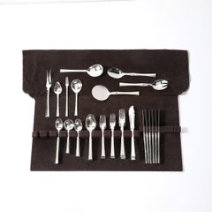 Set di posate per sei persone "Bell" in argento sterling di metà secolo di Hansen