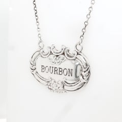 Mid-Century Sterling Silver Bourbon Whiskey Decanter / Liquor Label