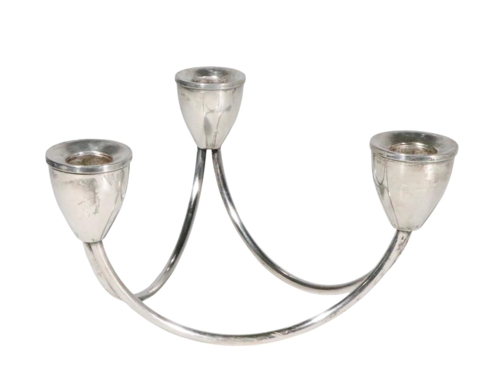 Candelabro in argento di metà secolo di Maurice Duchin in vendita 3