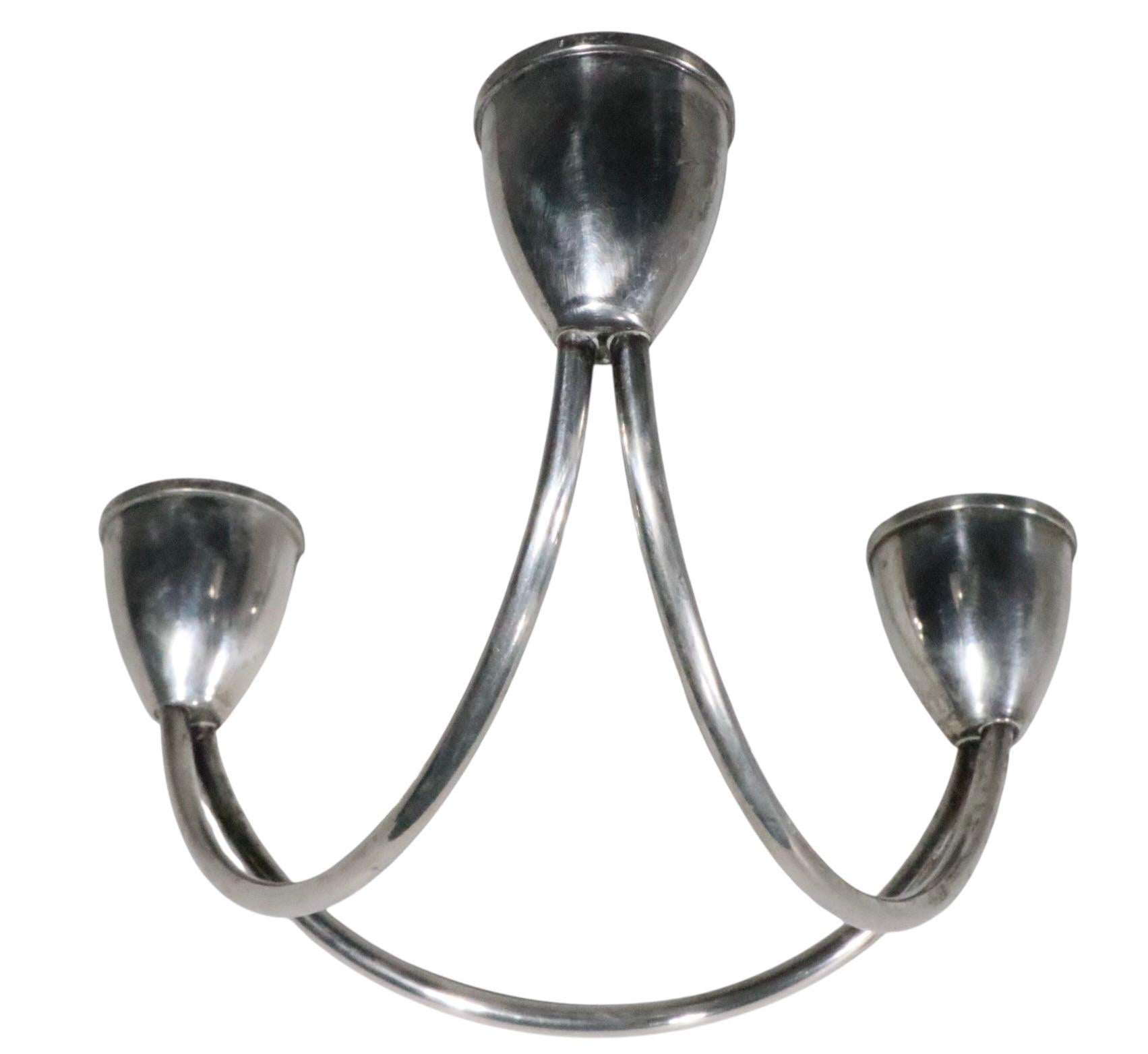 Argento 925 Candelabro in argento di metà secolo di Maurice Duchin in vendita