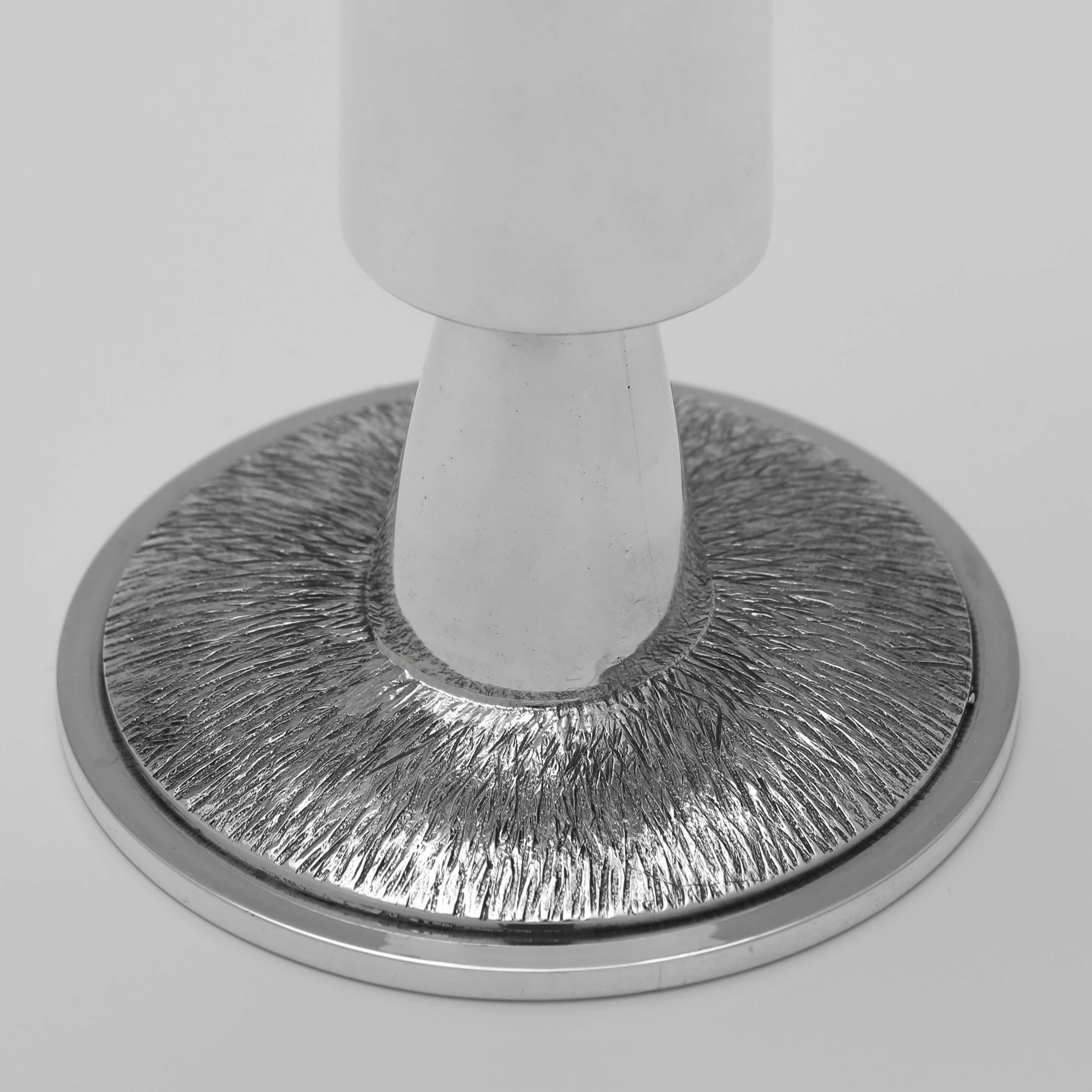 Mid Century Sterling Silver Candlestick & Tray Set - JJ McGreal London 1977 For Sale 2