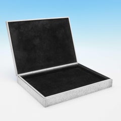 Midcentury Sterling Silver Casket Lined in Black Suede, Christopher Lawrence