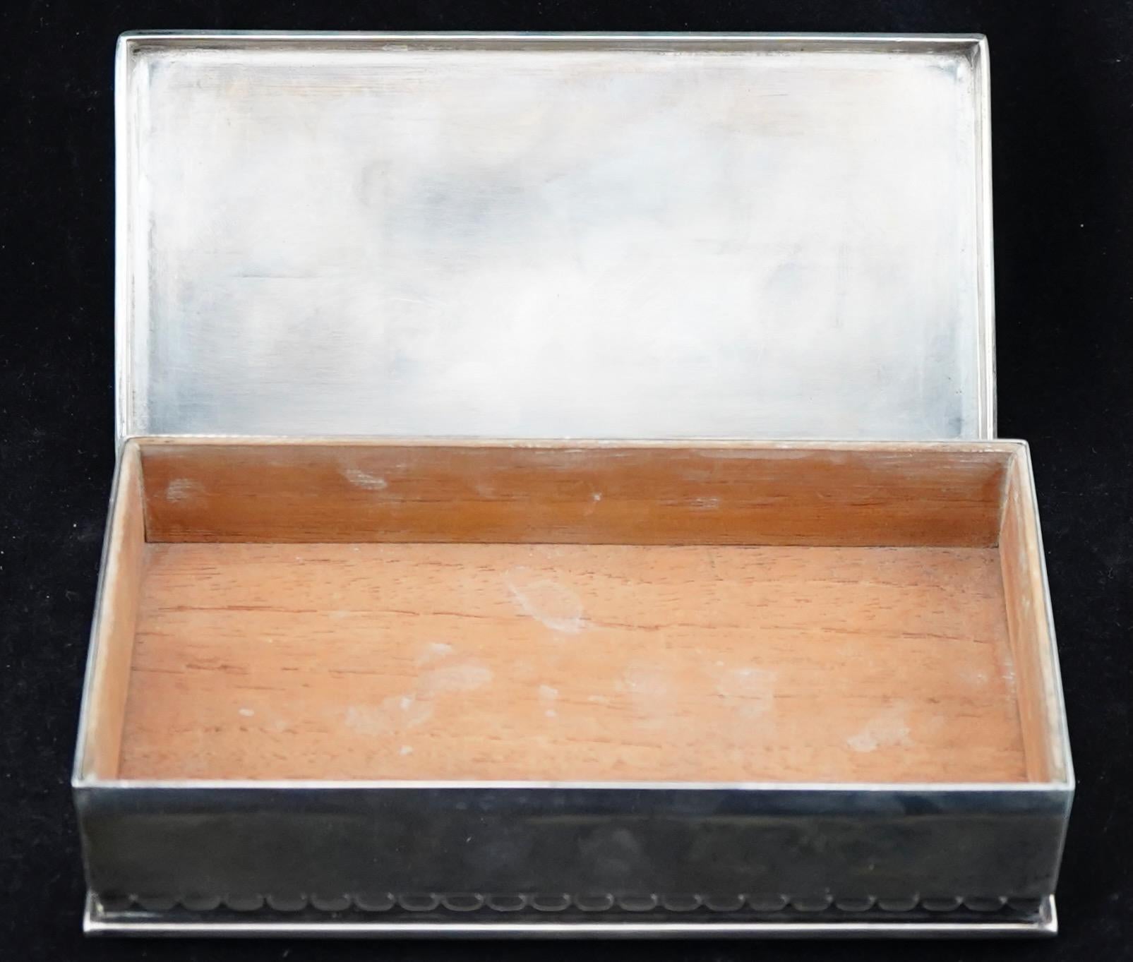 Boîte à cigares en argent massif du milieu du siècle par Alphonse La Paglia 1952 Excellent état - En vente à Sarasota, FL