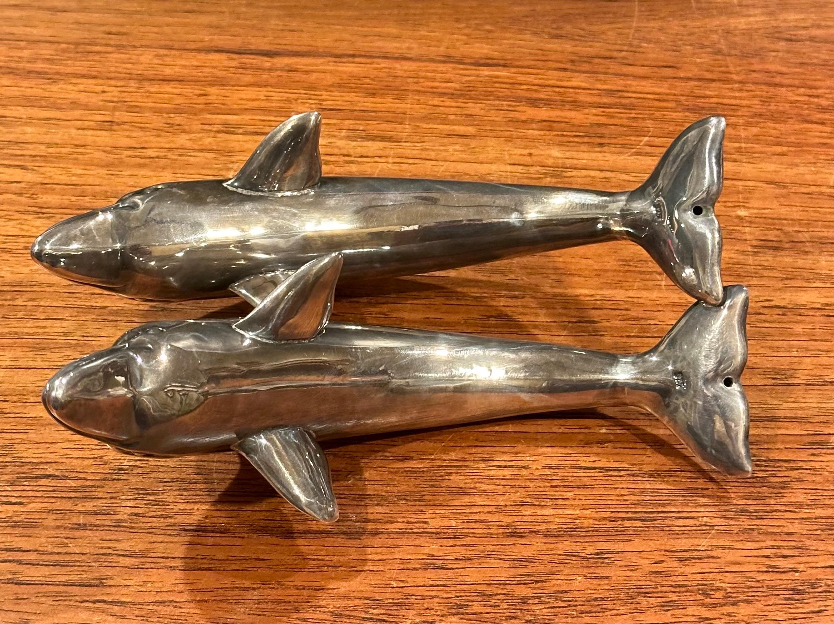 Mid-Century Sterling Silver Dolphin Pod Sculpture For Sale 7