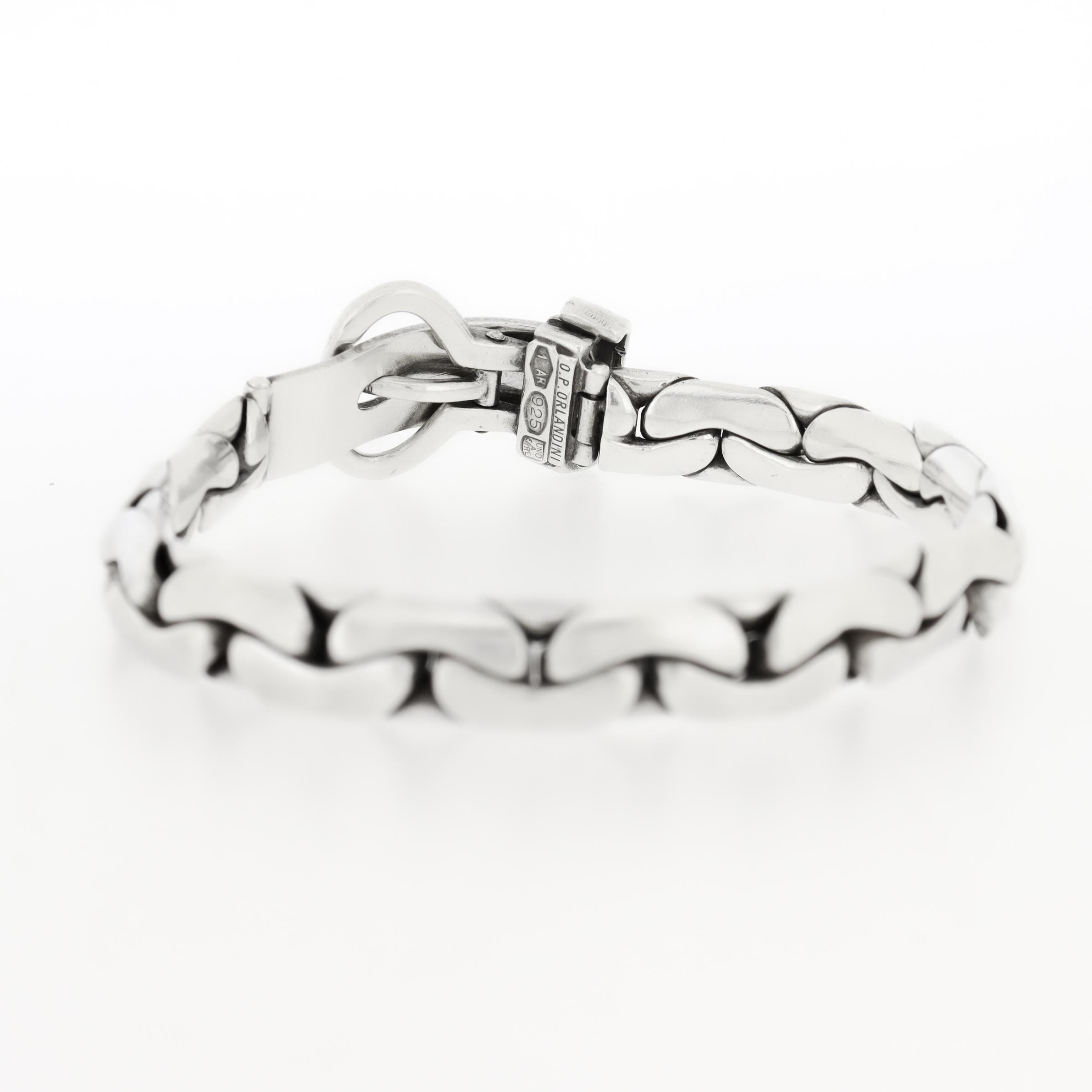 Bracelet à boucle figurative en argent sterling du milieu du siècle par Orlandini pour Uno a Erre en vente 6