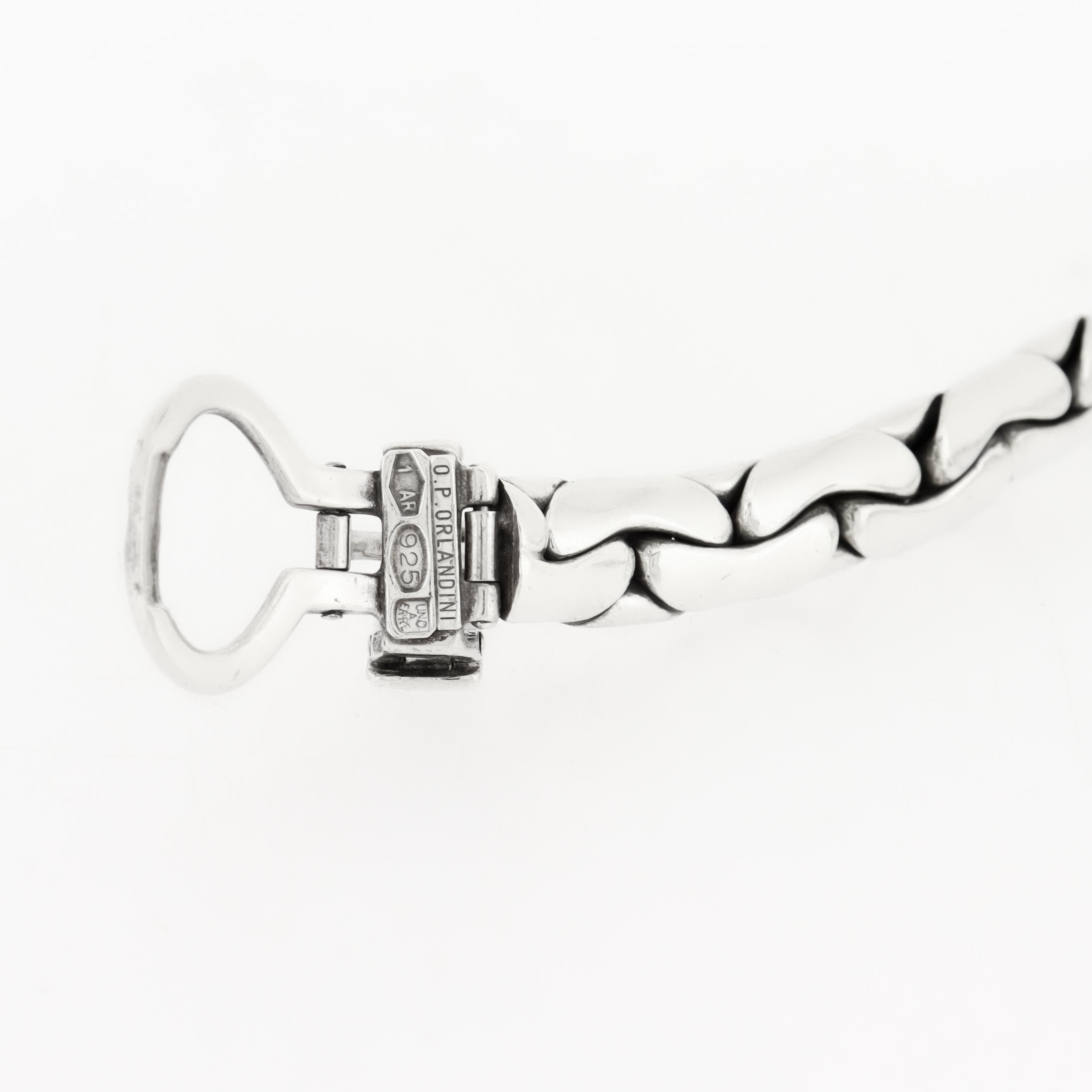 Bracelet à boucle figurative en argent sterling du milieu du siècle par Orlandini pour Uno a Erre en vente 9