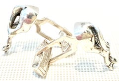 Mid-Century Sterling Silver Horse Cufflinks By Fenwick & Sailors