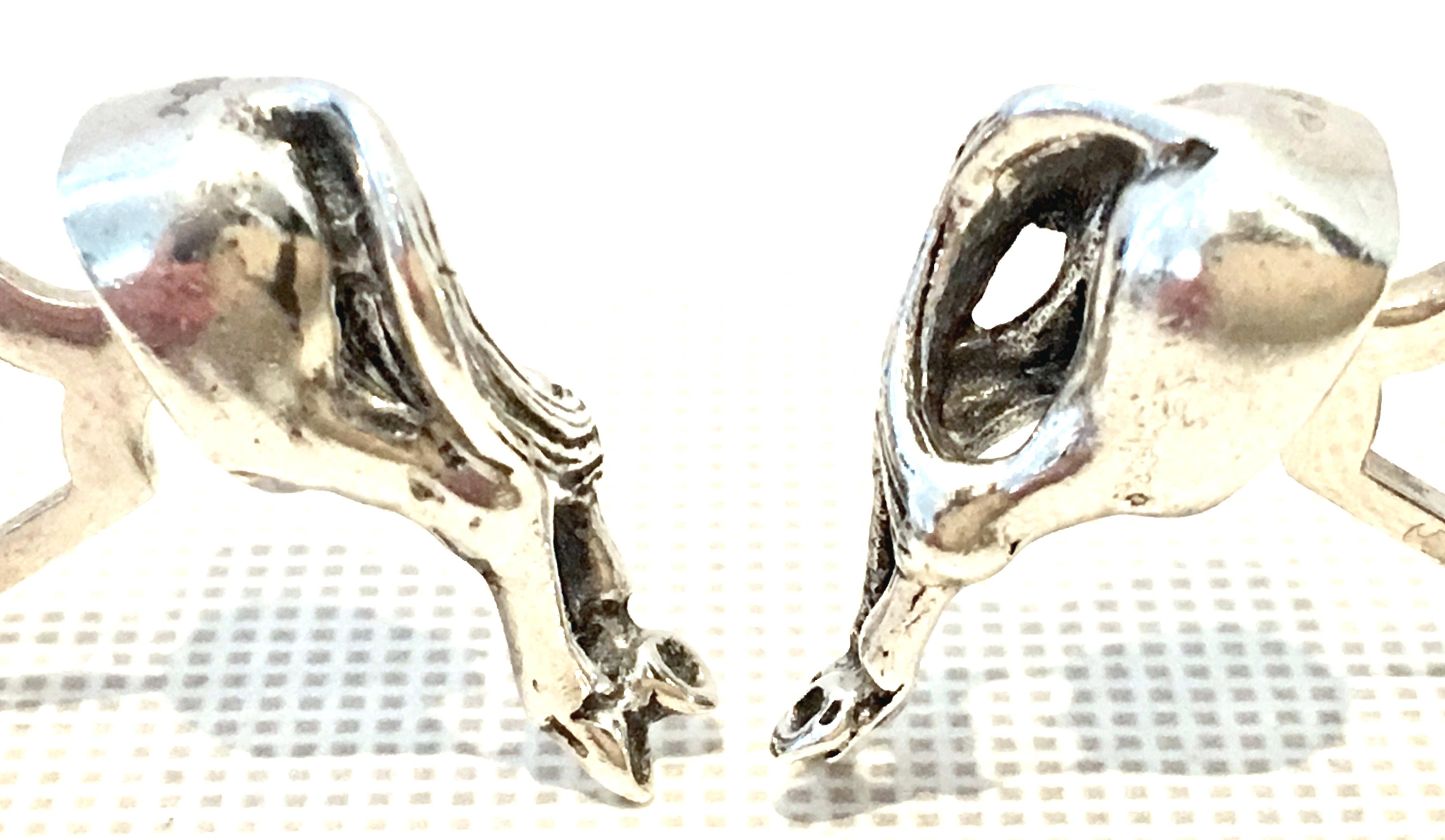 Mid-Century Sterling Silver Horse Cufflinks By Fenwick & Sailors In Good Condition In West Palm Beach, FL