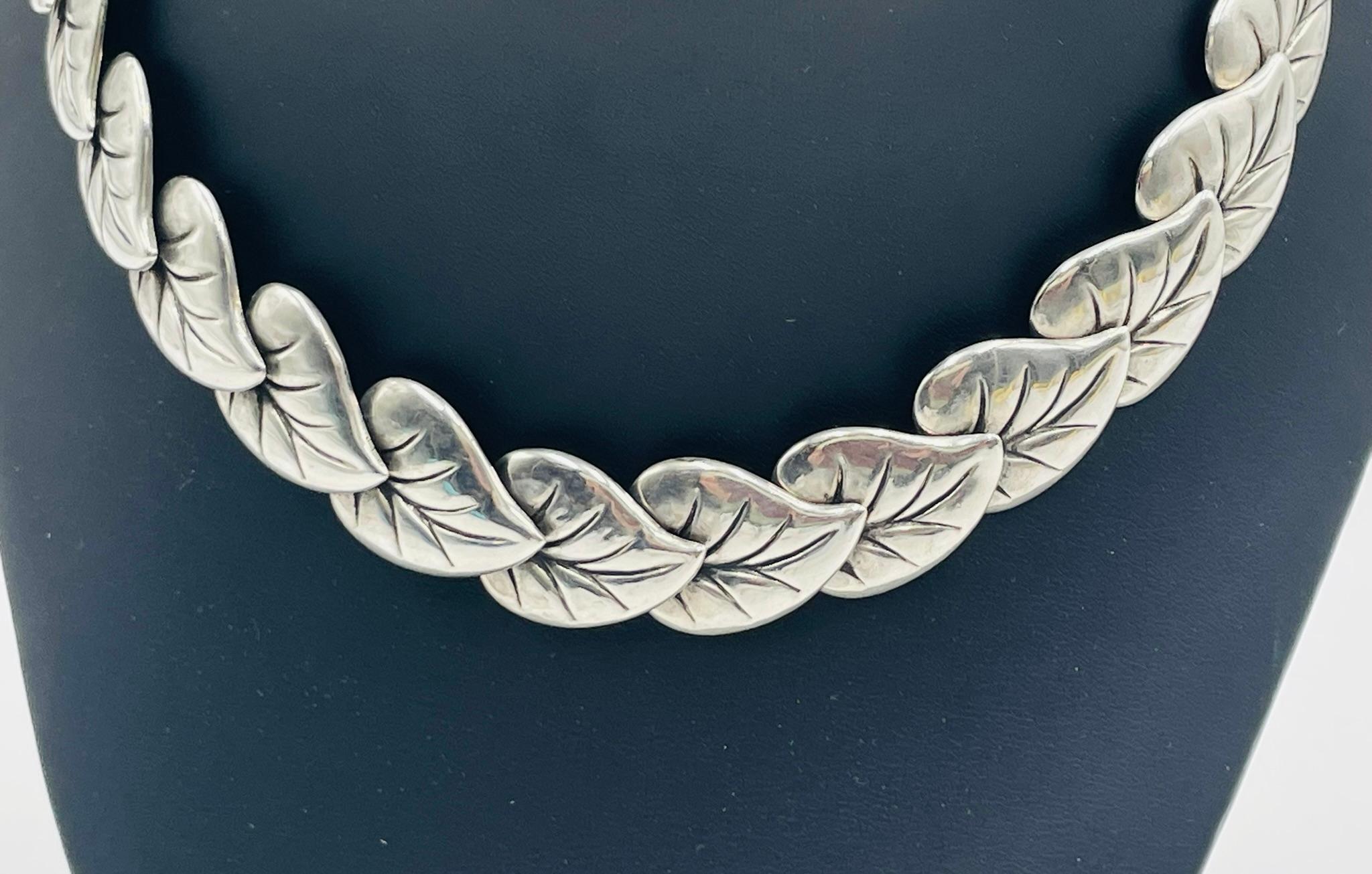 Collana di foglie in argento di metà secolo di Antonio Castillo per Los Castillo in vendita 3