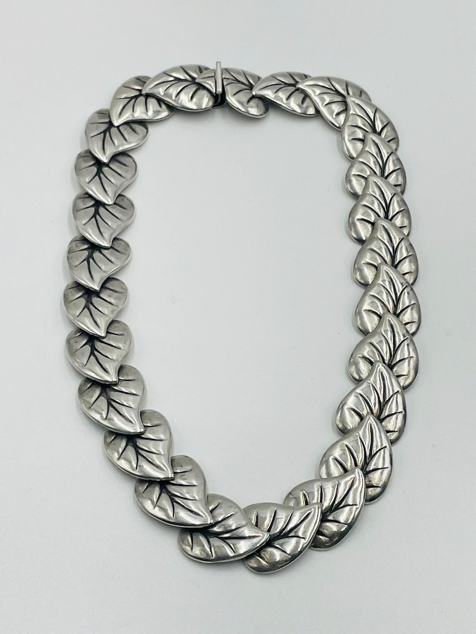 Collana di foglie in argento di metà secolo di Antonio Castillo per Los Castillo in vendita 4