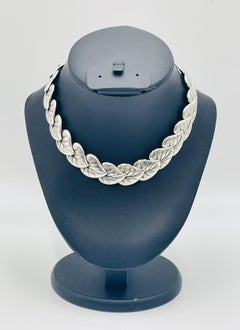 Mid-Century Sterling Silver Leaf Necklace by Antonio Castillo for Los Castillo