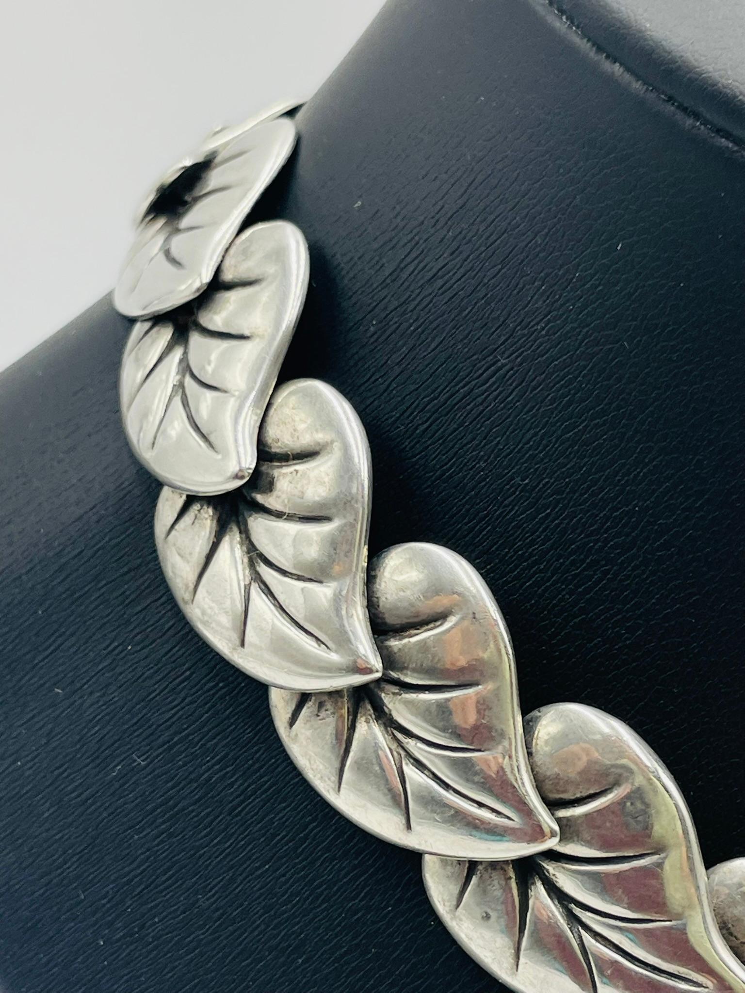 Collana di foglie in argento di metà secolo di Antonio Castillo per Los Castillo In condizioni buone in vendita a Los Angeles, CA