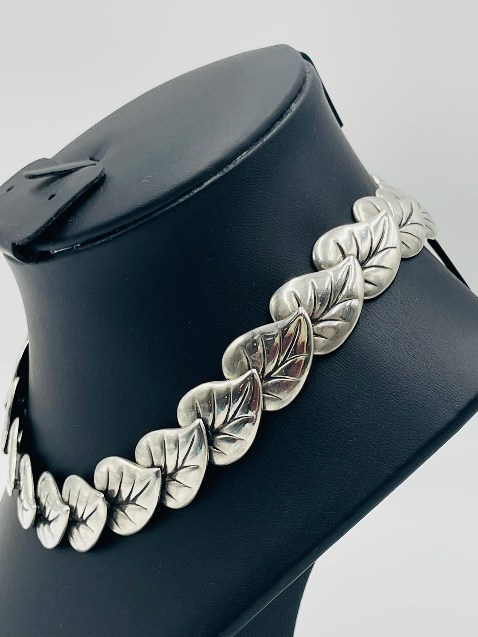 Argento 925 Collana di foglie in argento di metà secolo di Antonio Castillo per Los Castillo in vendita