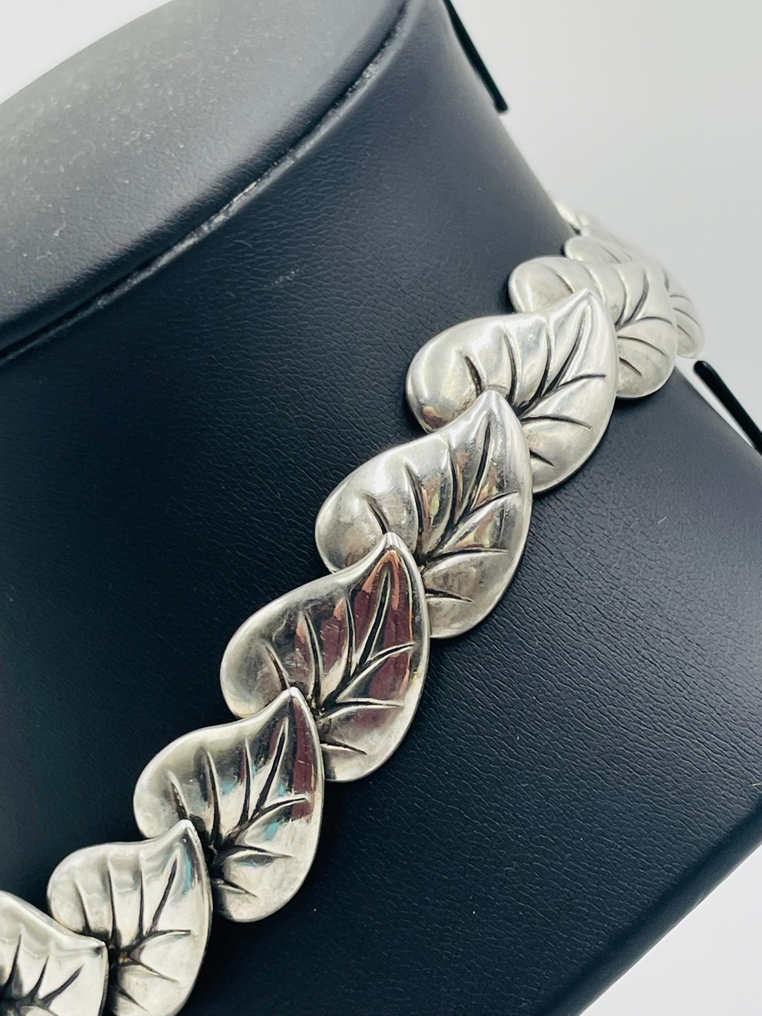 Collana di foglie in argento di metà secolo di Antonio Castillo per Los Castillo in vendita 1