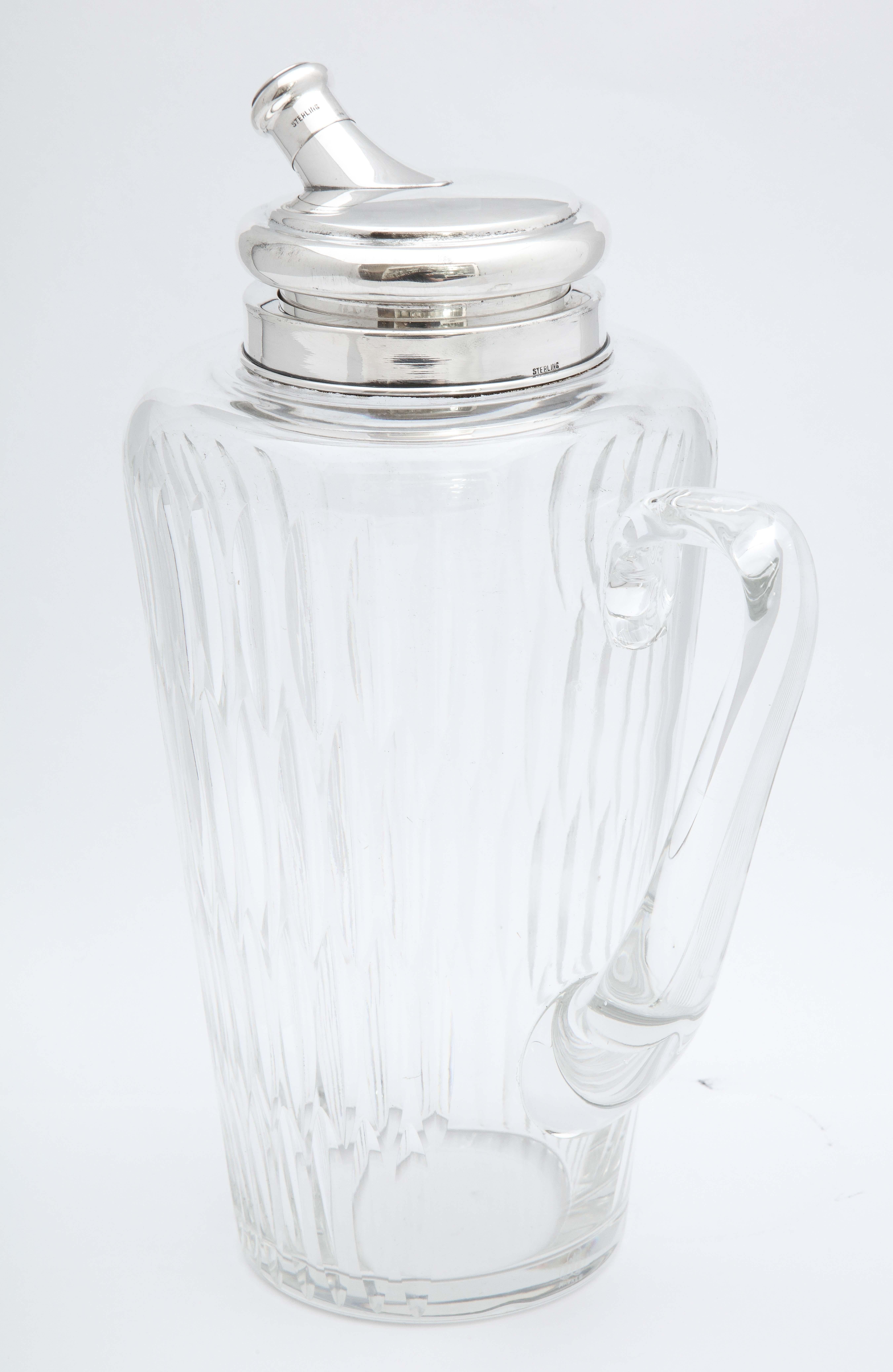 Mid-20th Century Mid-Century Sterling Silver-Mounted Cocktail Shaker by T.C. Hawkes & Co.