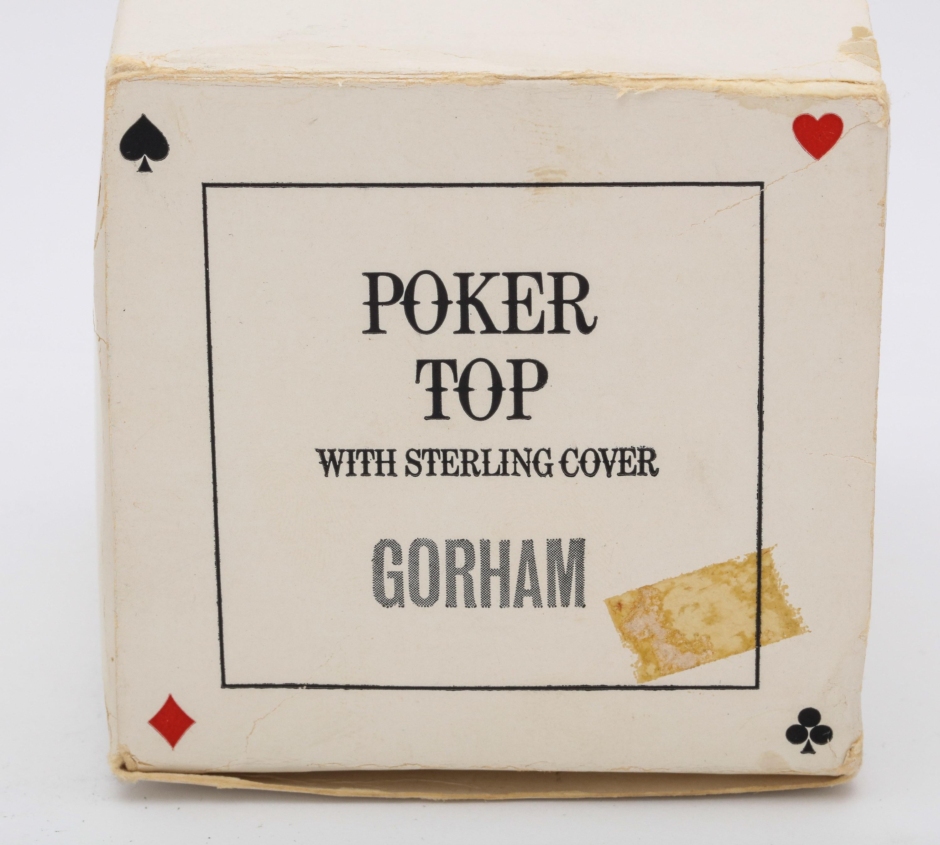 Midcentury Sterling Silver-Mounted Wood Poker Players Top by Gorham 10