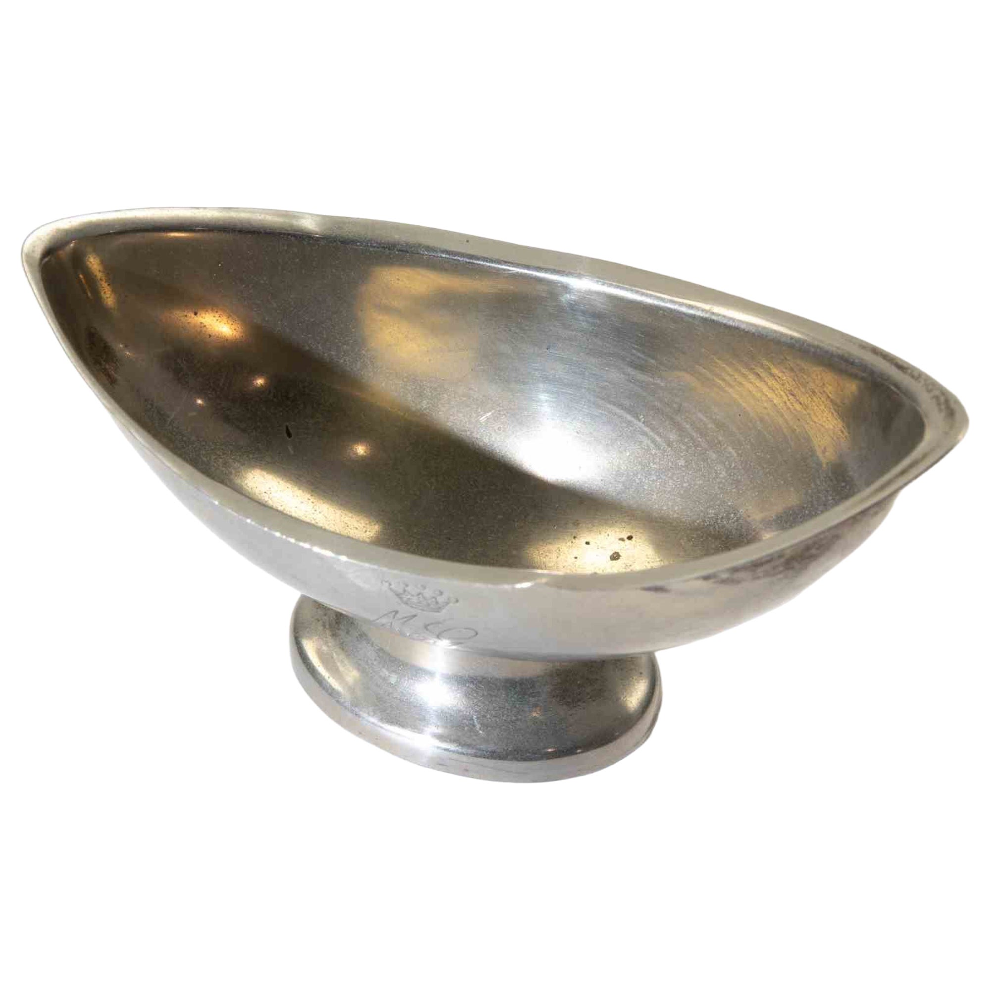 Bol à piédestal en argent sterling du milieu du siècle / Compote, années 1950 en vente