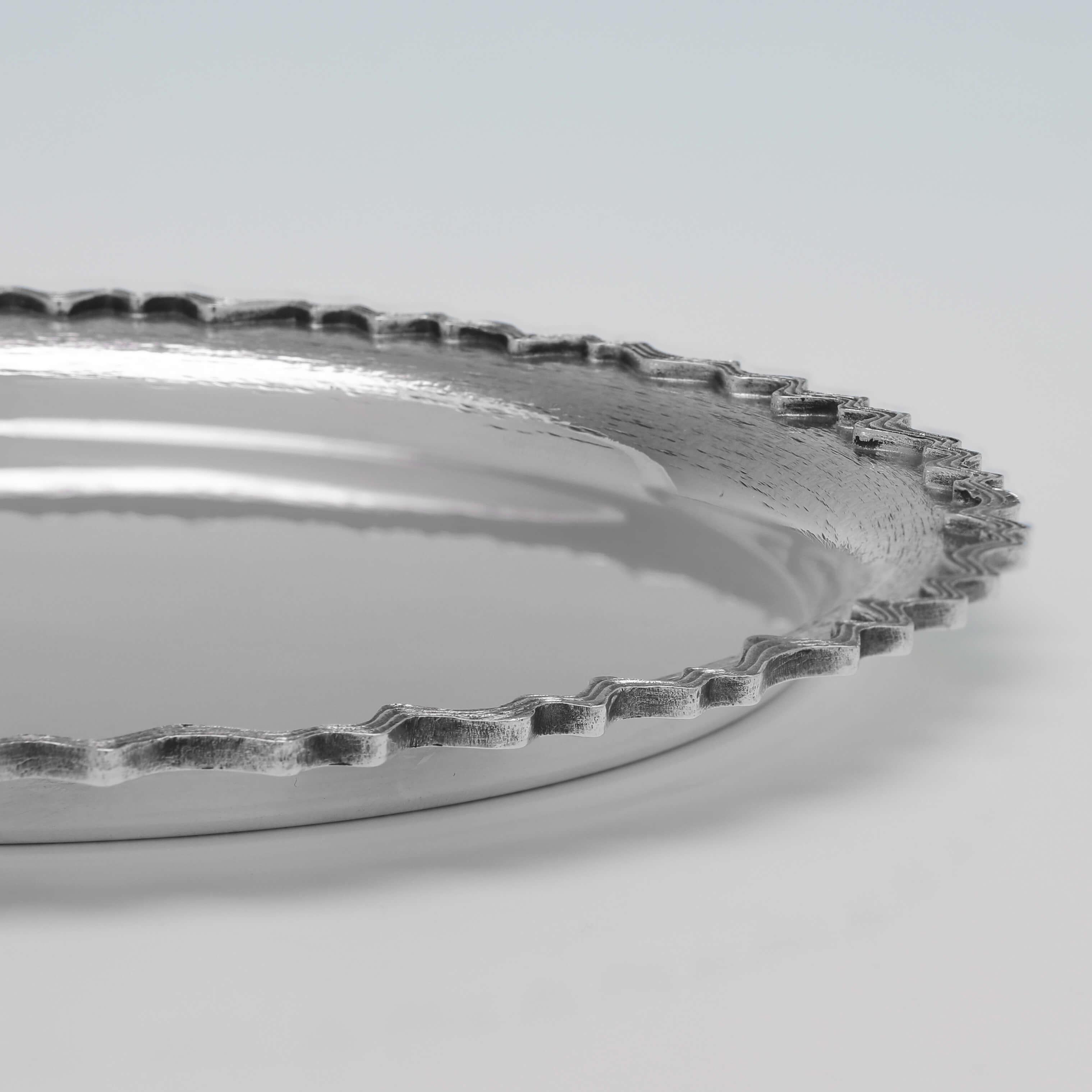 Scandinavian Modern Mid Century Sterling Silver Salver or Serving Tray - Christopher Lawrence - 1975 For Sale